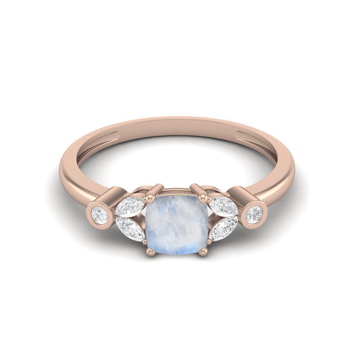 Moonstone Cushion Ring – Sterling Silver