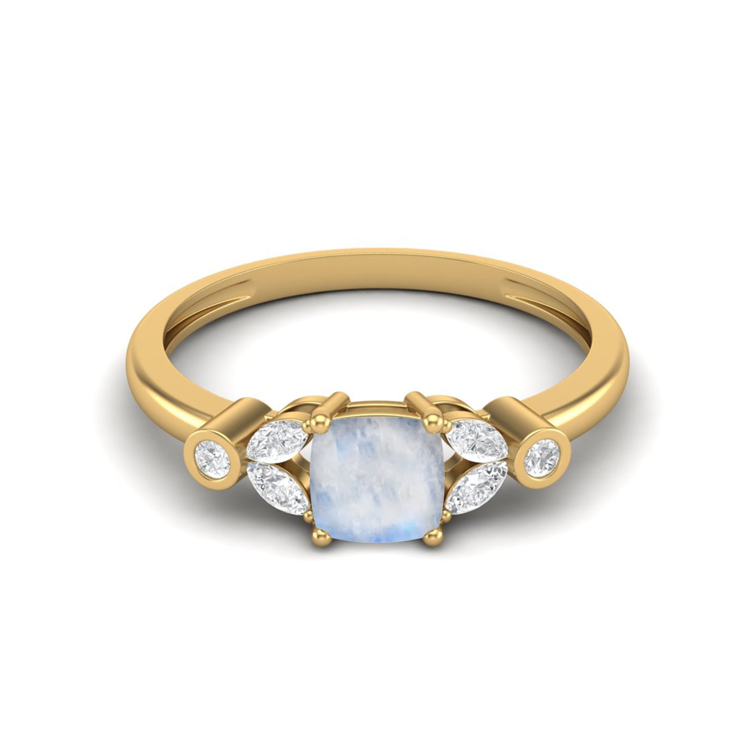 Moonstone Cushion Ring – Sterling Silver