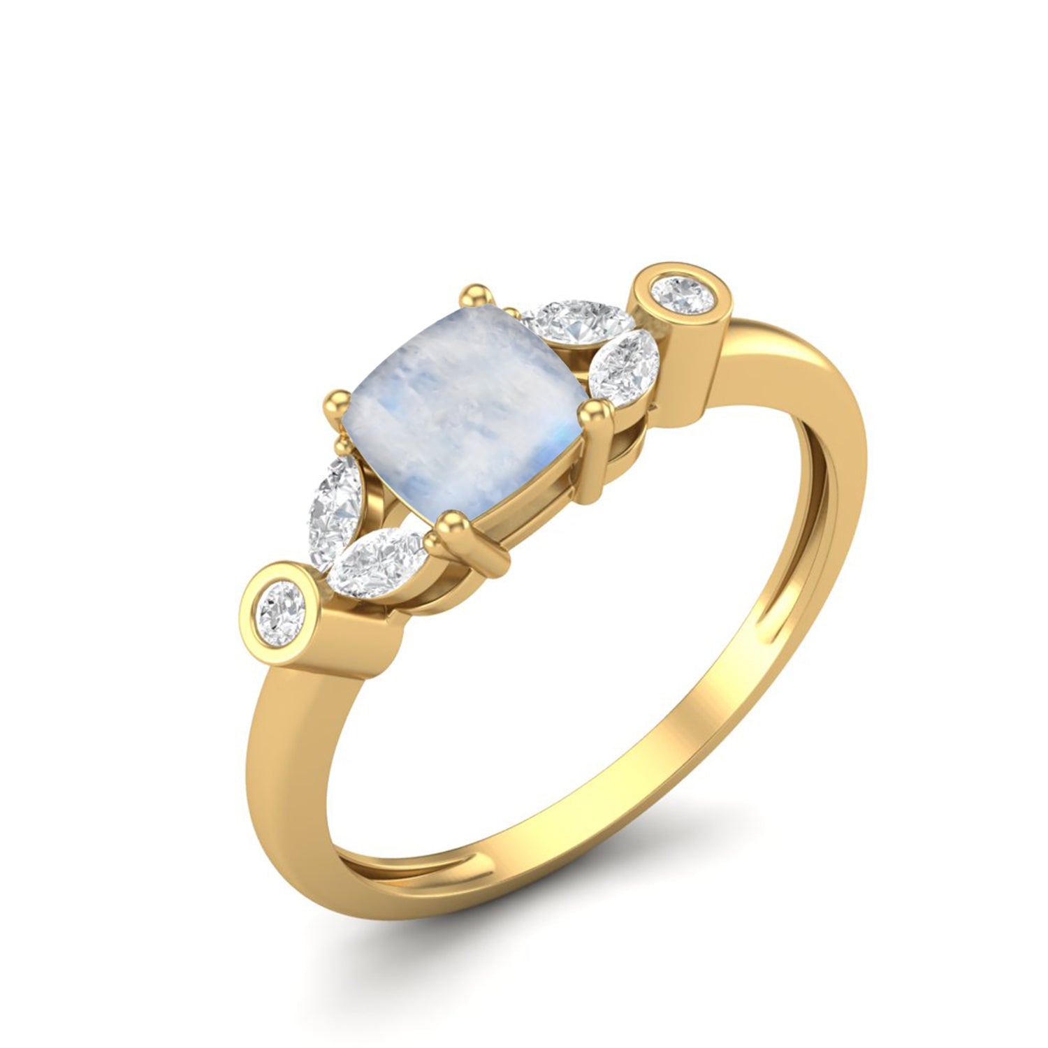 Moonstone Cushion Ring – Sterling Silver