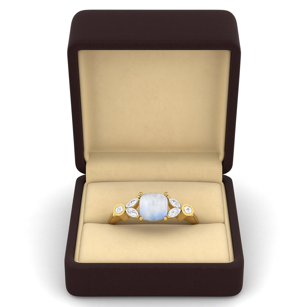 Moonstone Cushion Ring – Sterling Silver