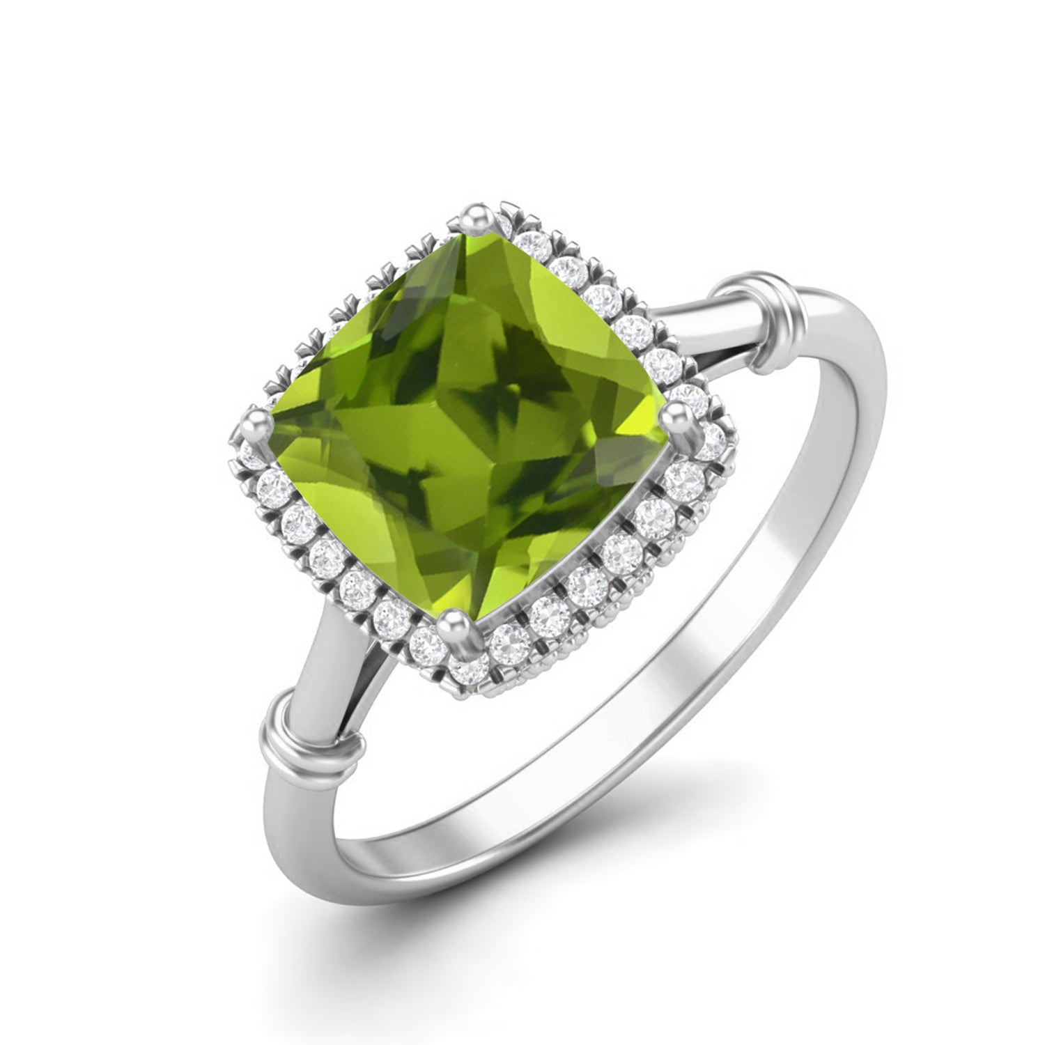 Anello in stile vintage con solitario in peridoto – Argento Sterling