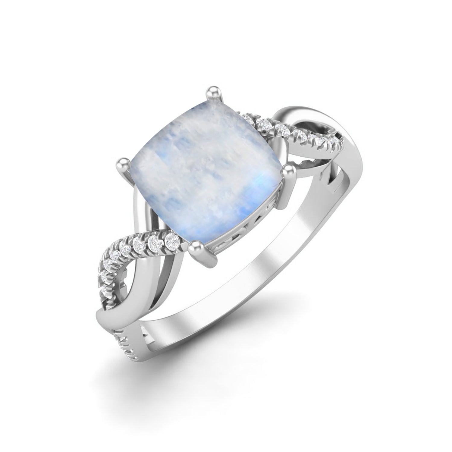 Moonstone Classic Solitaire Ring – Sterling Silver