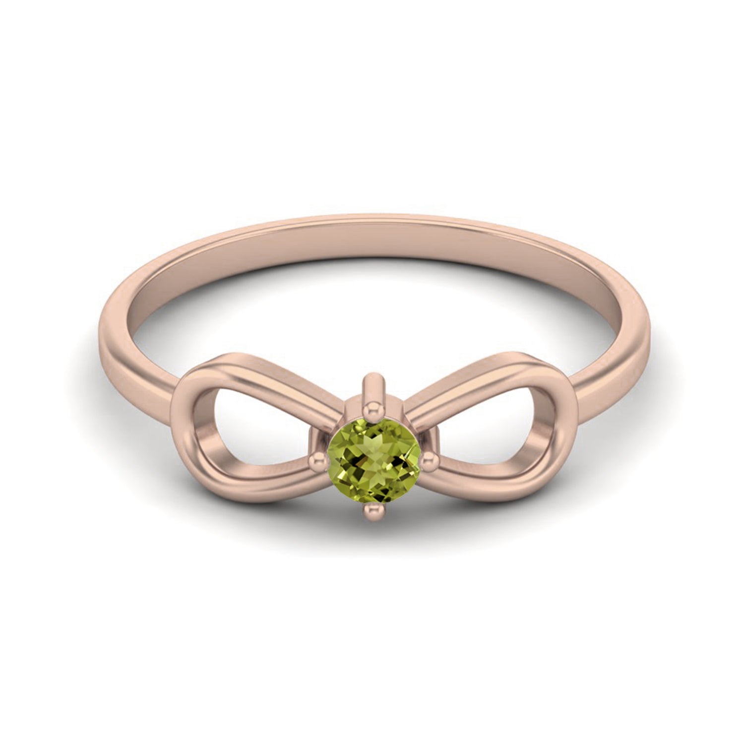 Peridot Bow Tie Design Ring – Sterling Silver