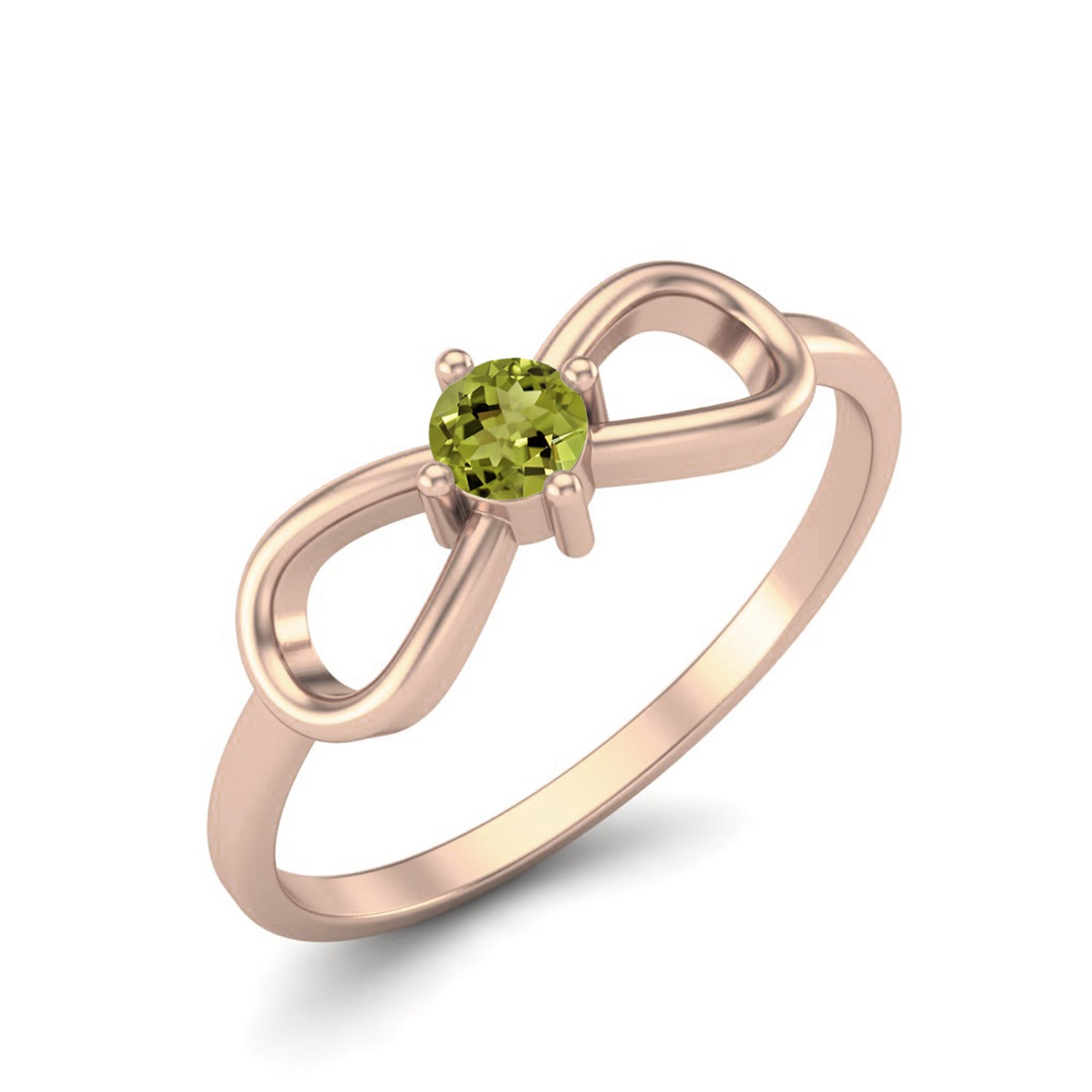 Peridot Bow Tie Design Ring – Sterling Silver