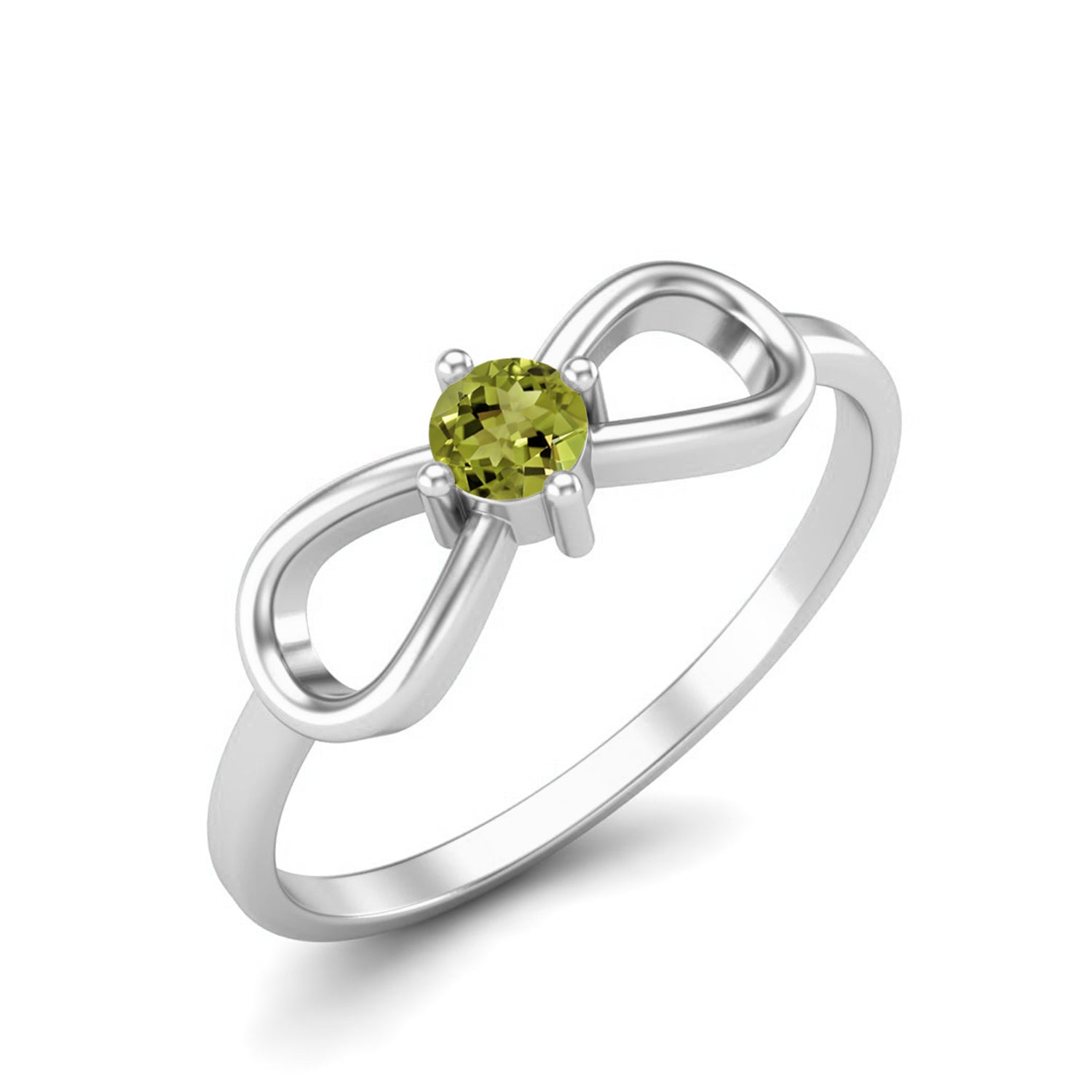 Peridot Bow Tie Design Ring – Sterling Silver
