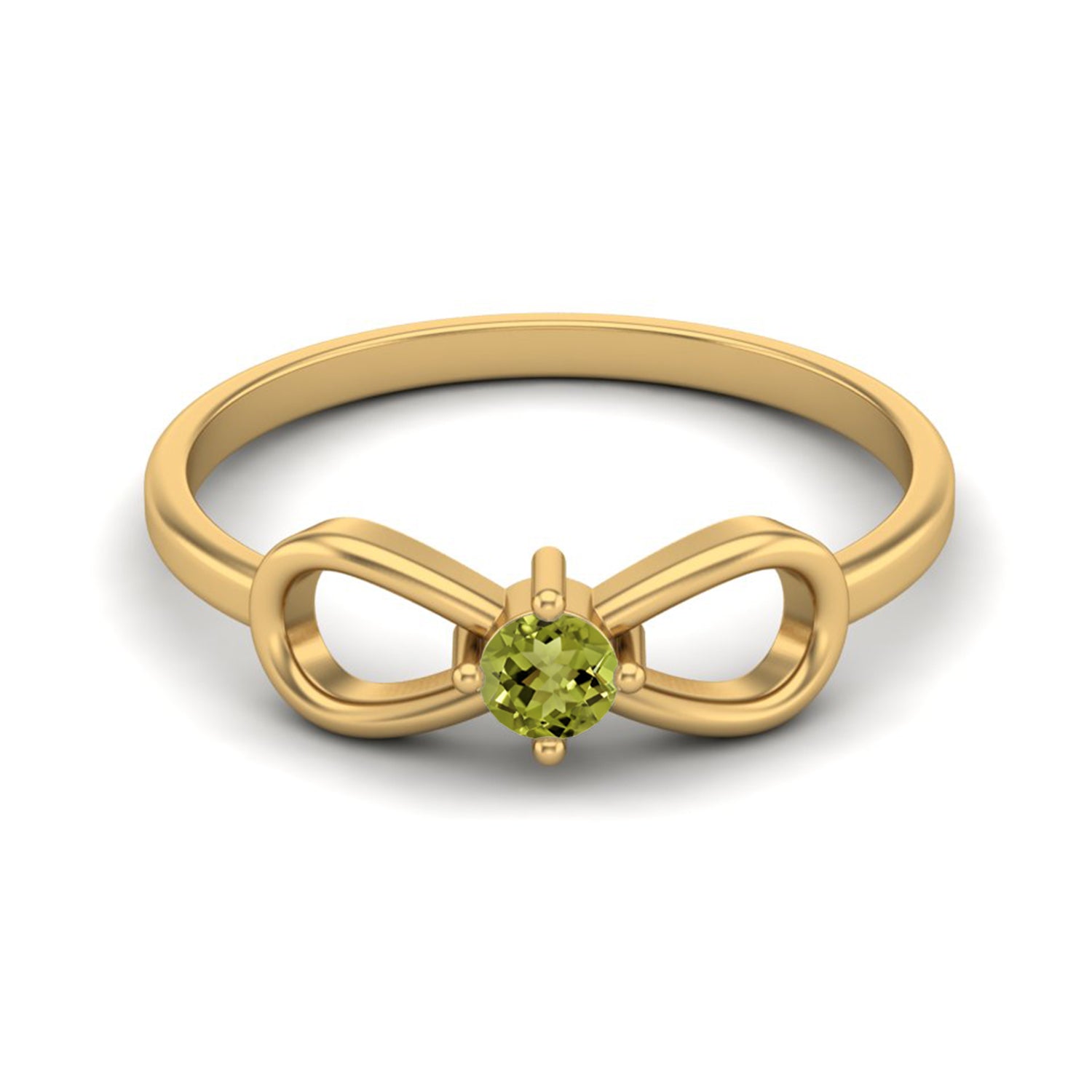 Peridot Bow Tie Design Ring – Sterling Silver