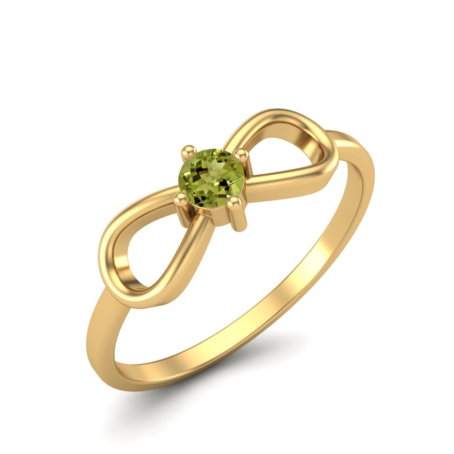 Peridot Bow Tie Design Ring – Sterling Silver
