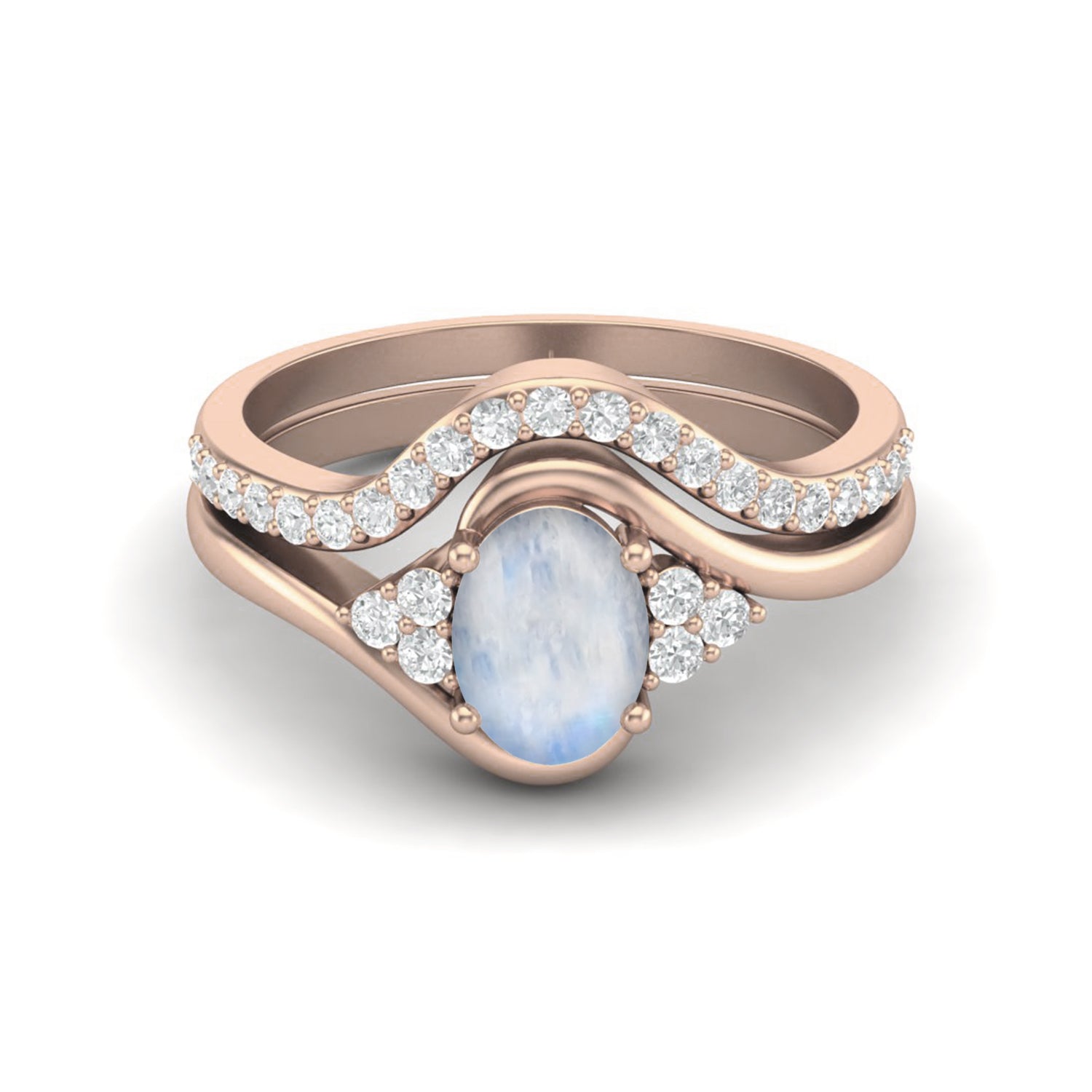 Moonstone Ring Enhancer Band Ring - Sterling Silver