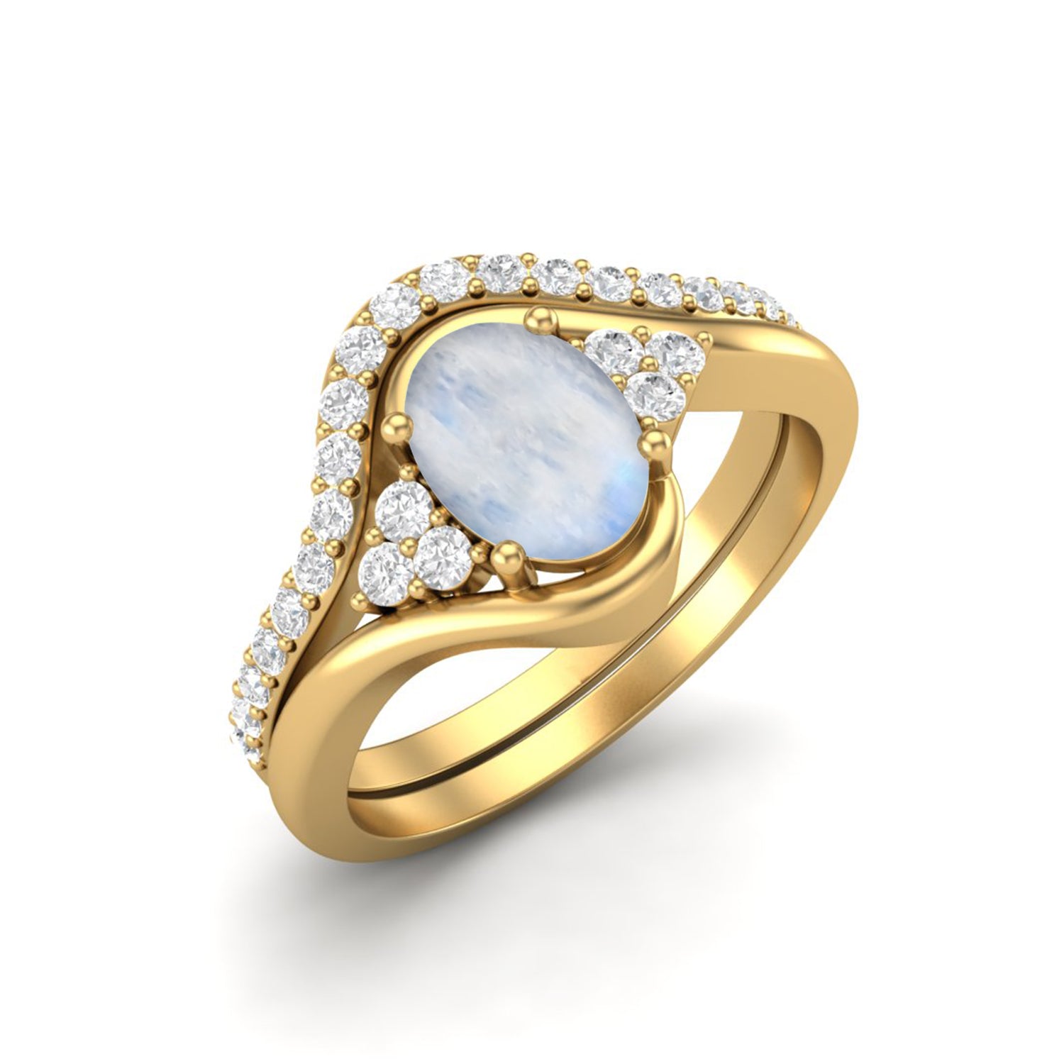 Moonstone Ring Enhancer Band Ring - Sterling Silver