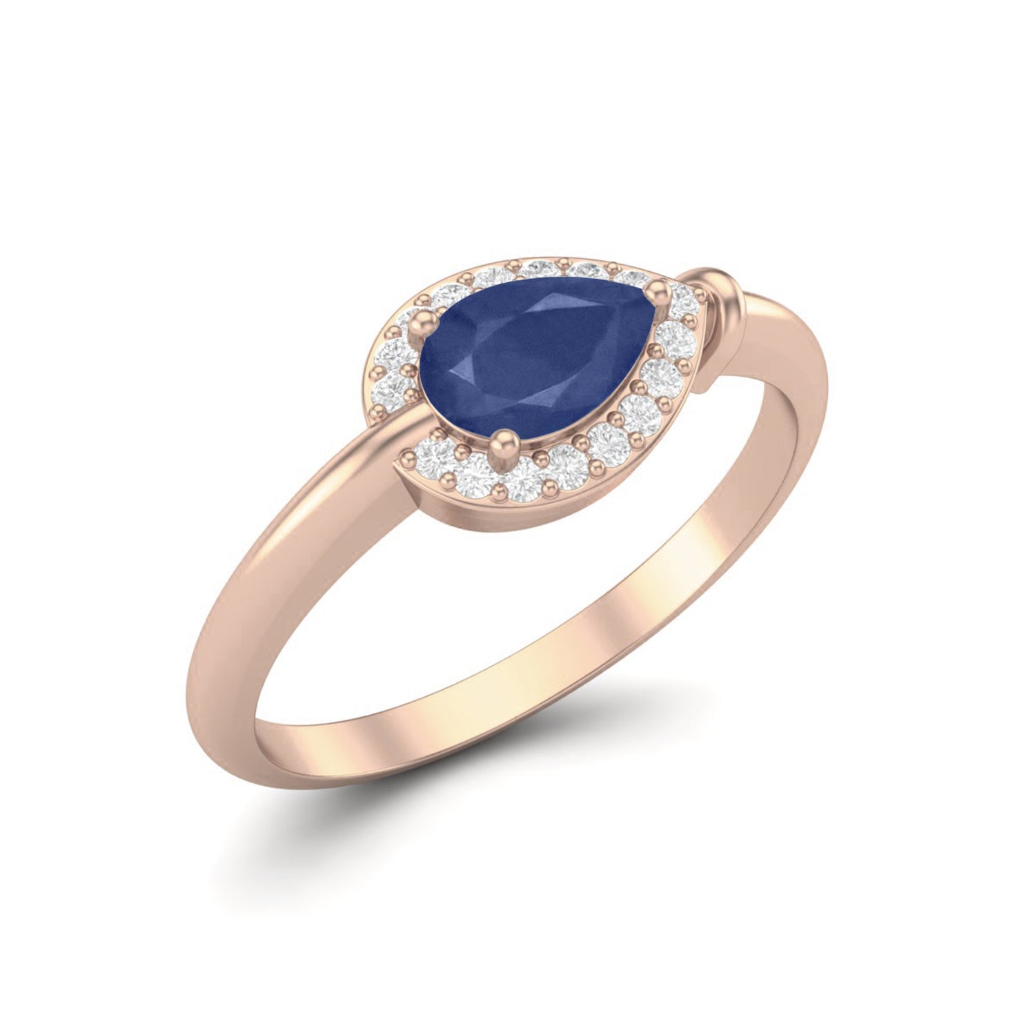 Blue Sapphire Elegant Bypass Band Ring – Sterling Silver