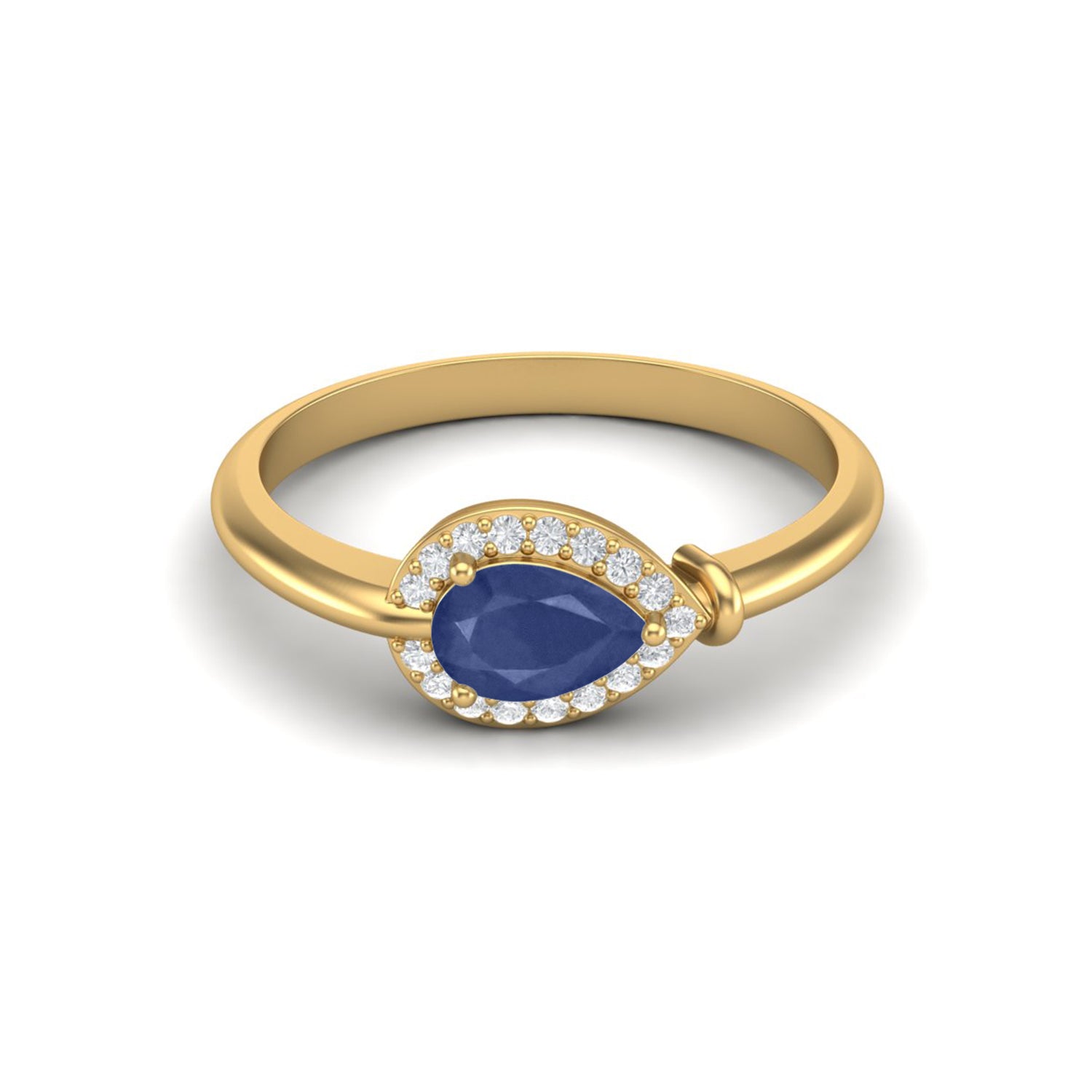 Blue Sapphire Elegant Bypass Band Ring – Sterling Silver