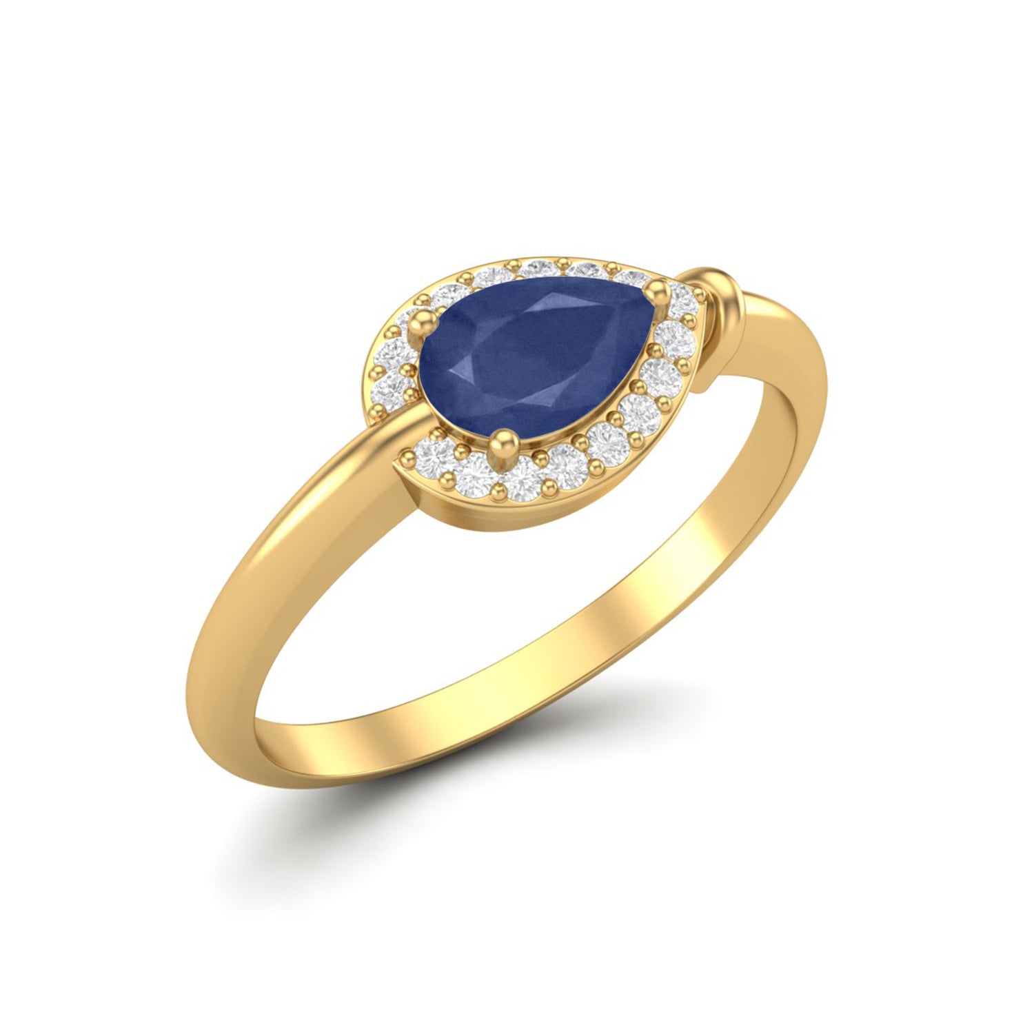 Blue Sapphire Elegant Bypass Band Ring – Sterling Silver