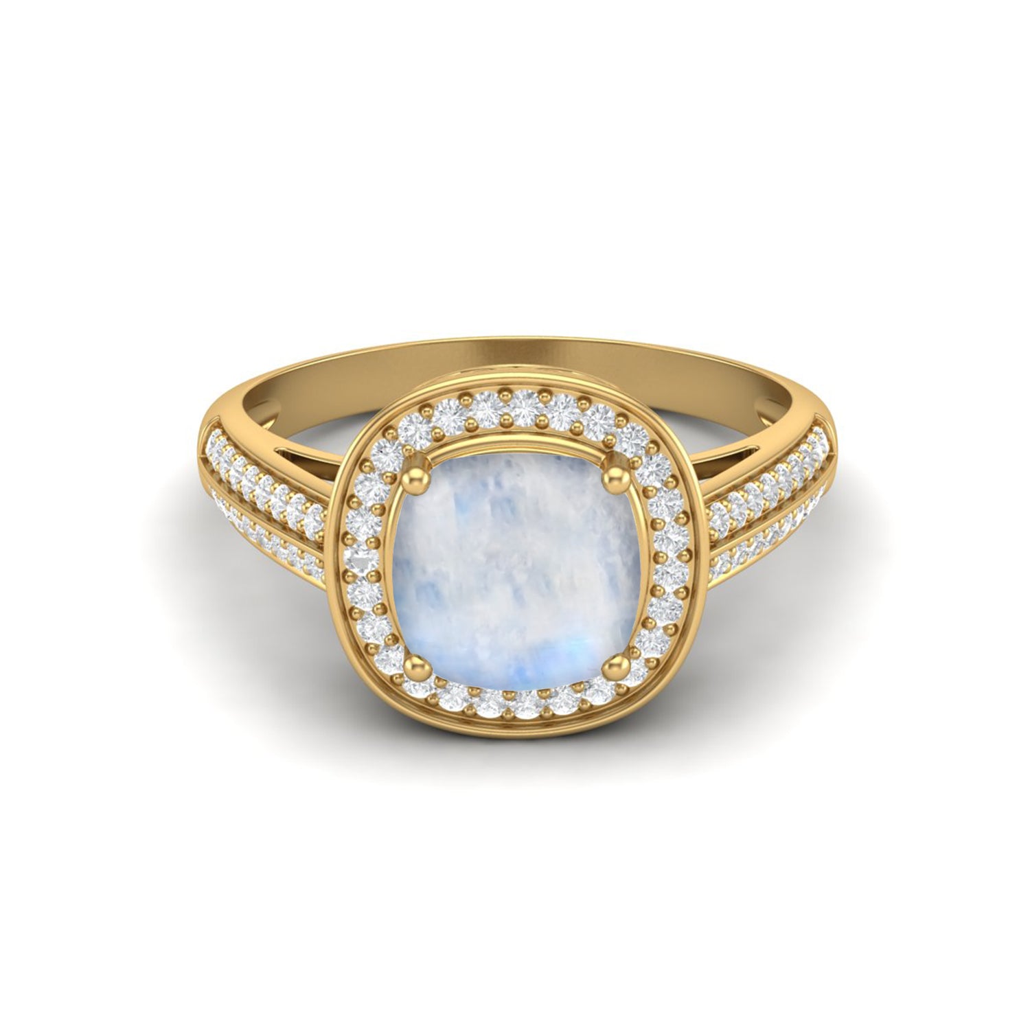 Anello da sposa con pietra di luna taglio cuscino, anello di fidanzamento solitario in argento sterling 925