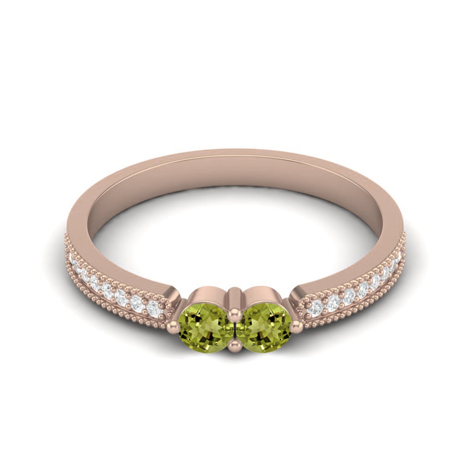 Anello vintage con doppia pietra di peridoto – Argento sterling