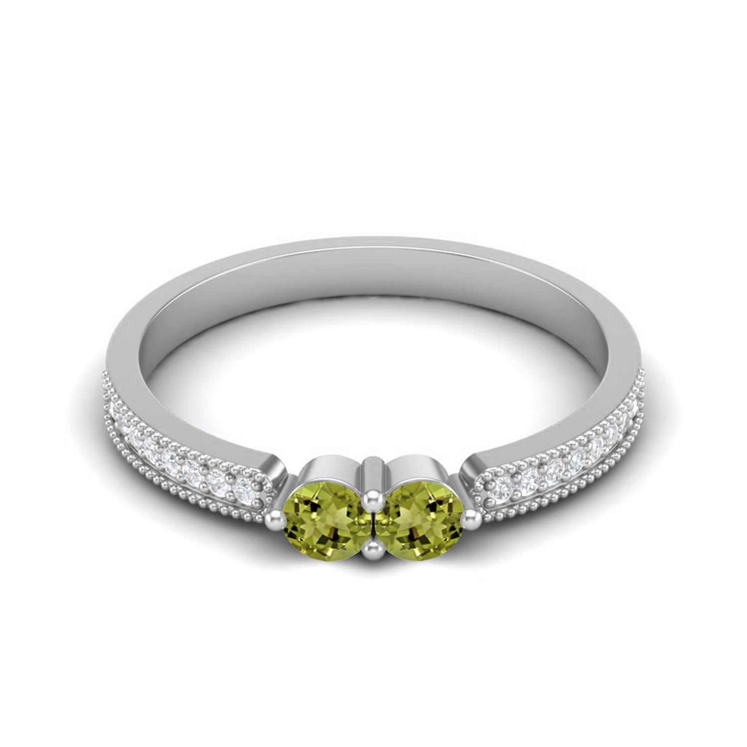 Anello vintage con doppia pietra di peridoto – Argento sterling
