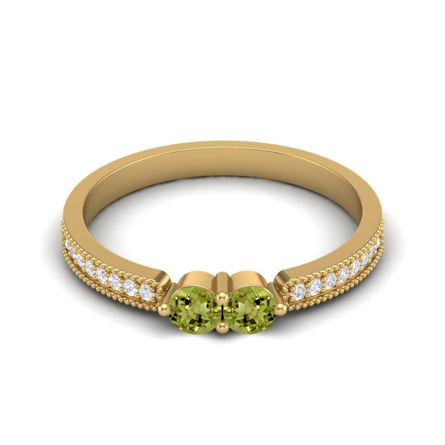 Anello vintage con doppia pietra di peridoto – Argento sterling