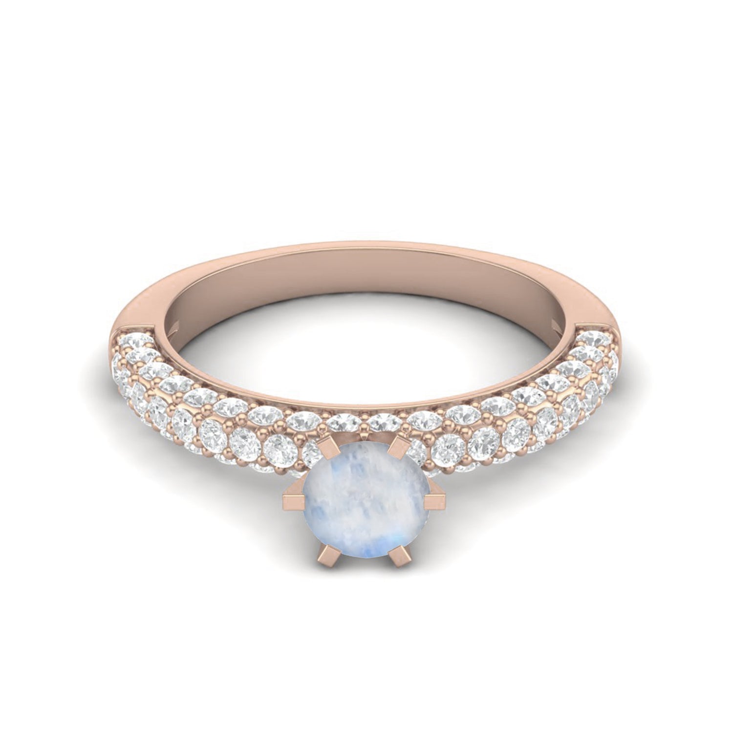 Moonstone Solitaire Ring – Sterling Silver