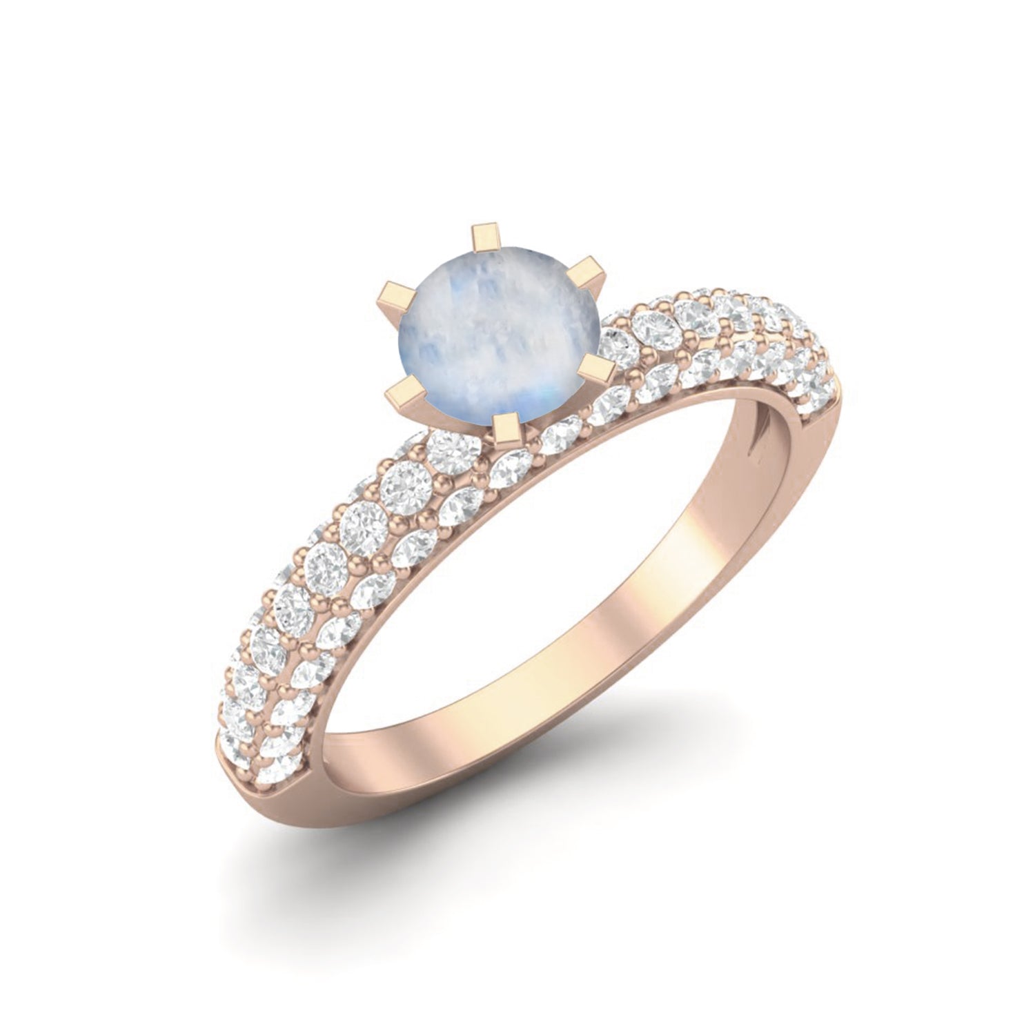 Moonstone Solitaire Ring – Sterling Silver