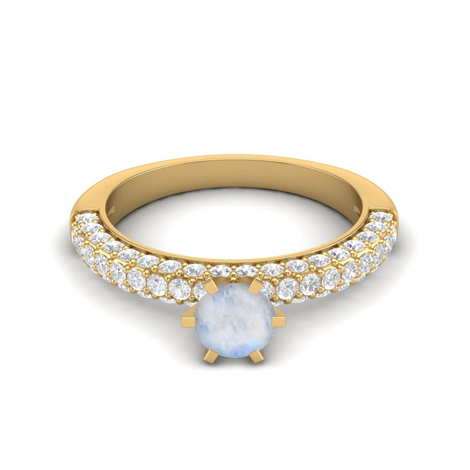 Moonstone Solitaire Ring – Sterling Silver