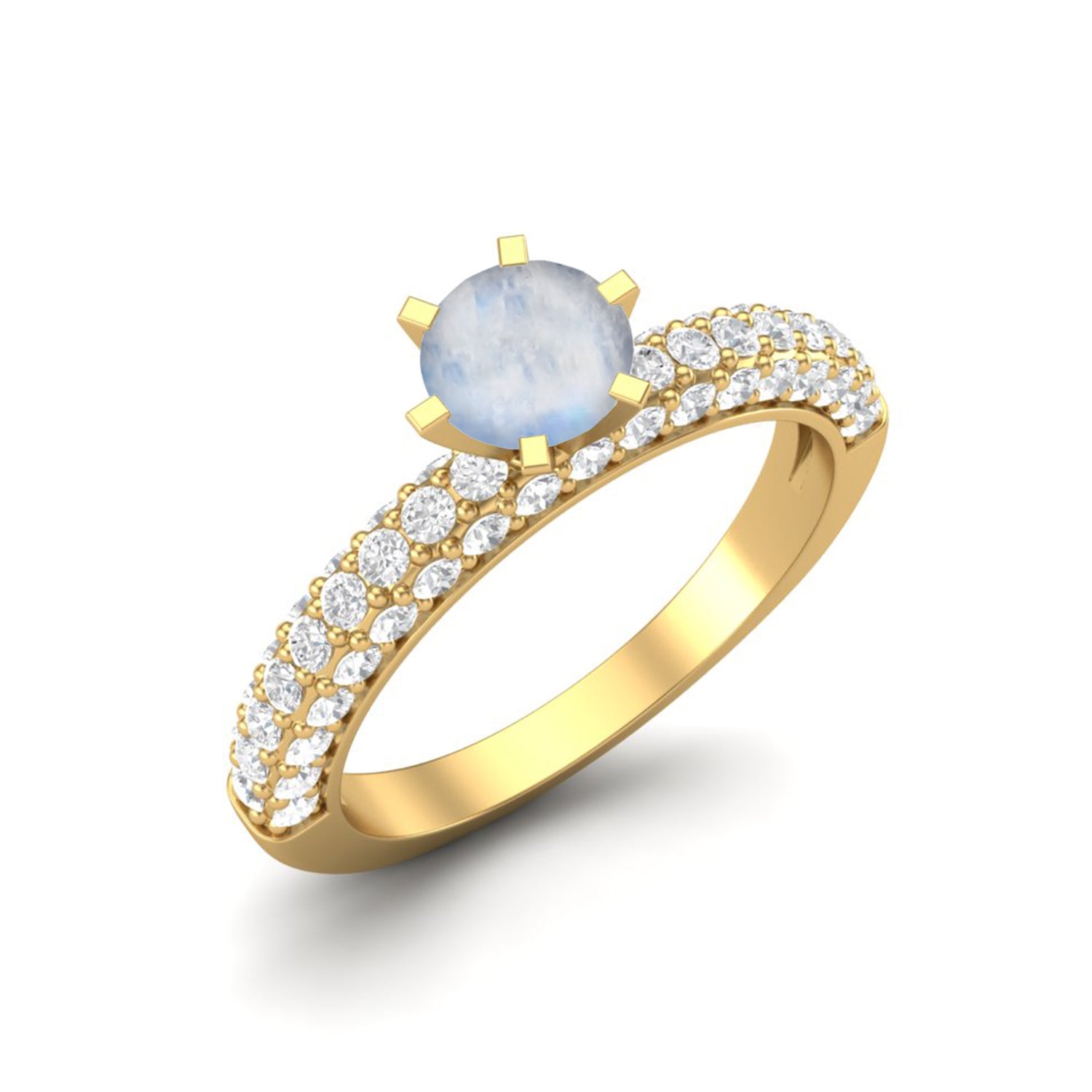 Moonstone Solitaire Ring – Sterling Silver