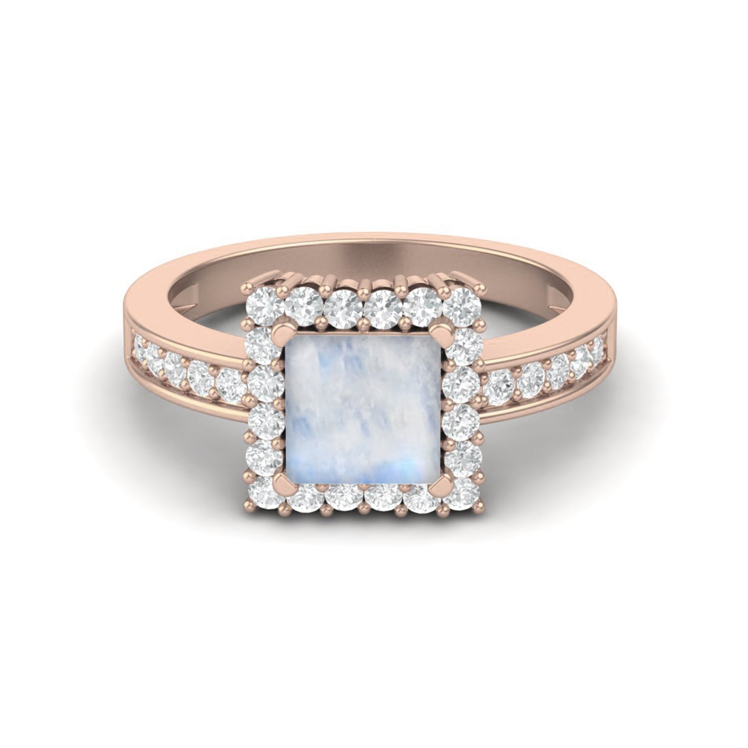 Moonstone Pear Haslo Accents Ring – Sterling Silver