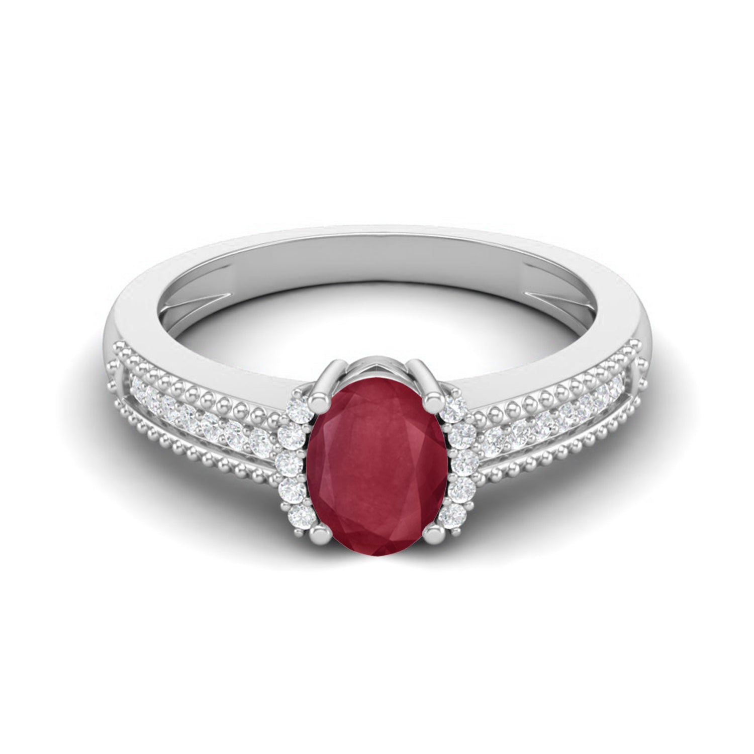 Ruby 1.00 Ct Oval Vintage Inspired Ring – 14k Yellow Gold