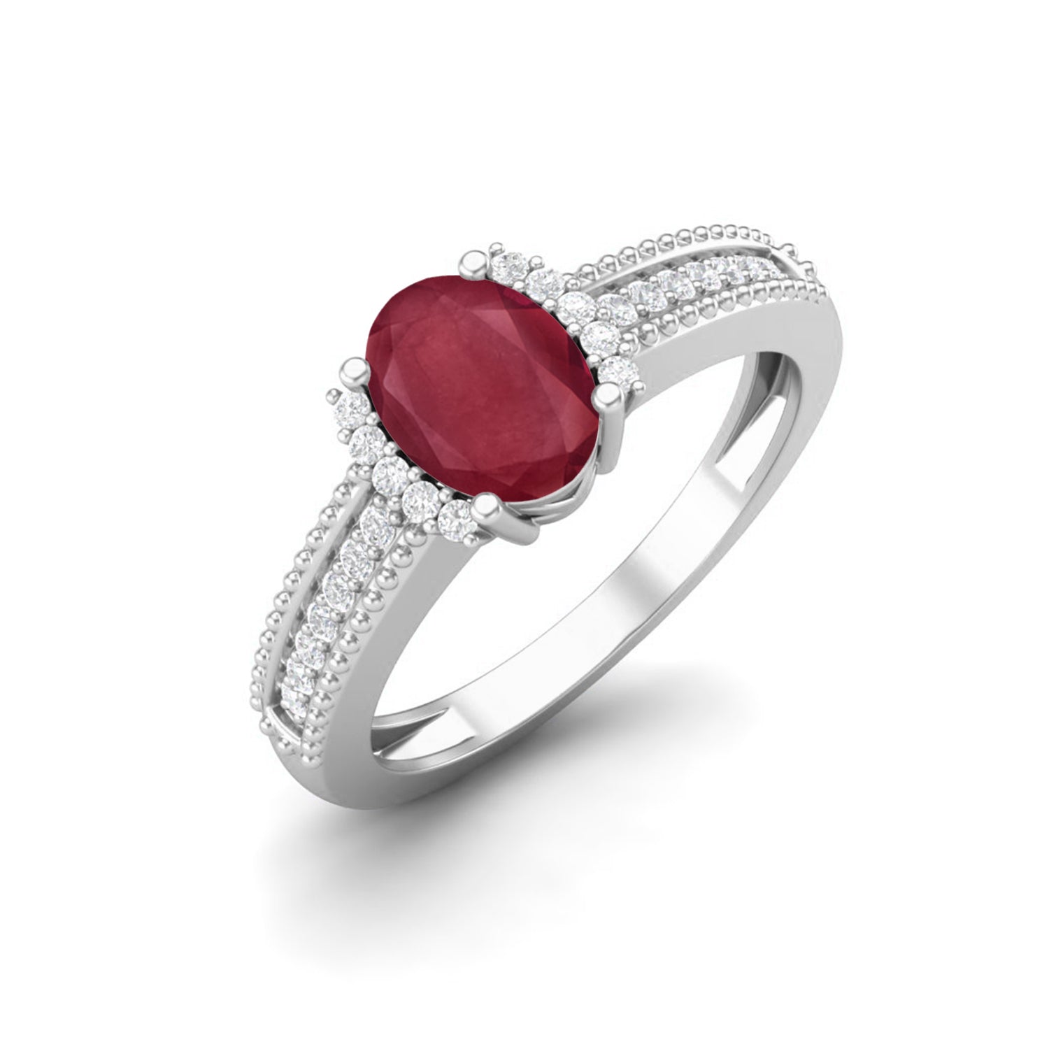 Ruby 1.00 Ct Oval Vintage Inspired Ring – 14k Yellow Gold