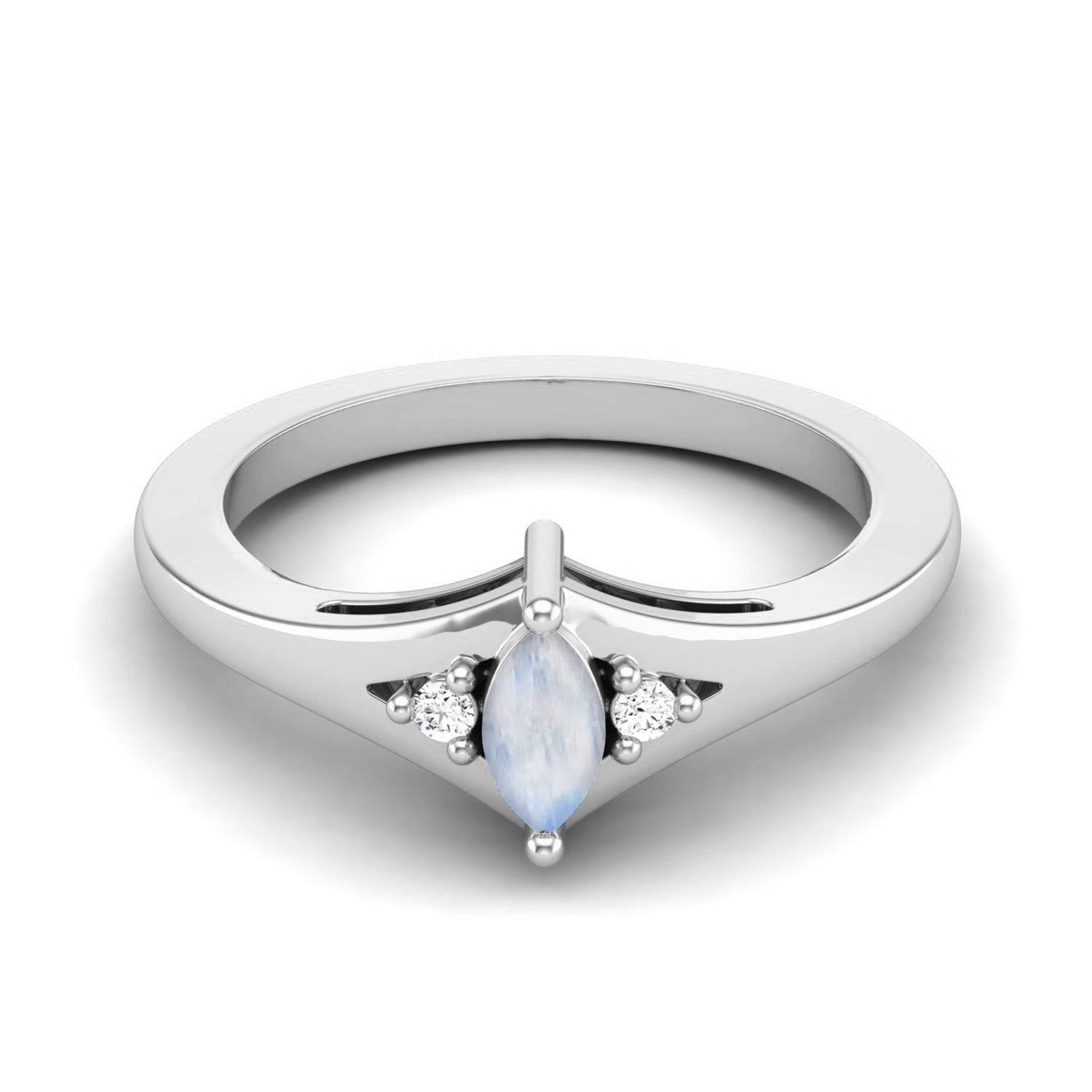Moonstone Stackable Ring - Sterling Silver