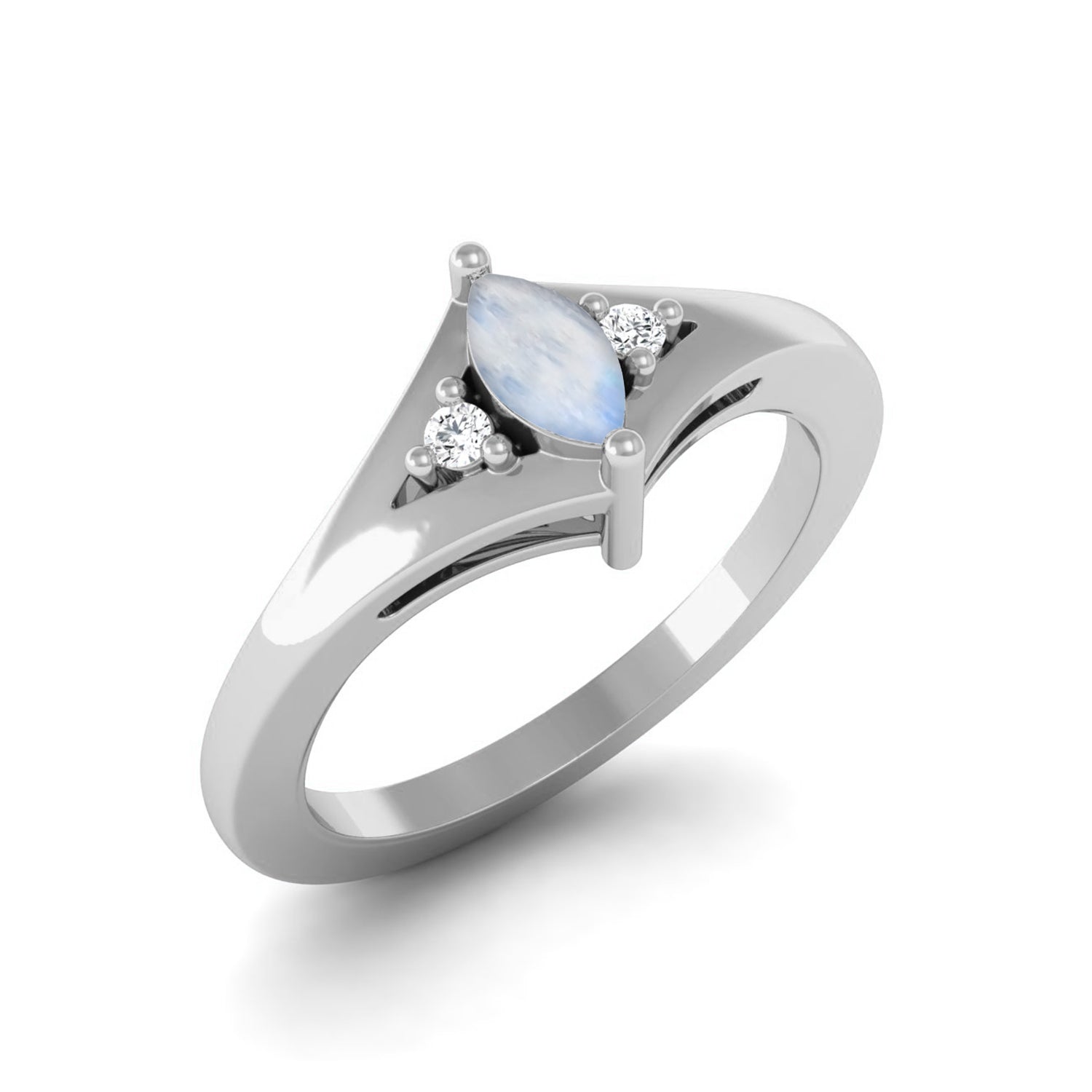 Moonstone Stackable Ring - Sterling Silver