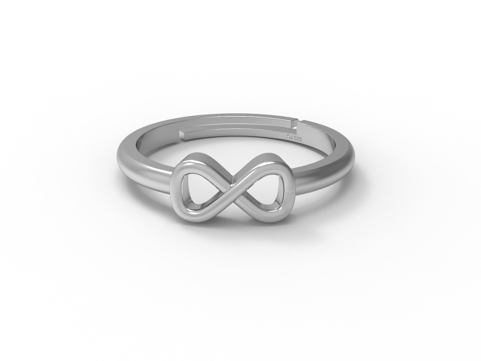 Unendlichkeitsring, schlicht, Verlobungsring – Sterlingsilber