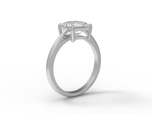 Unique Princess Cut Moissanite Diamond 925 Sterling Silver Solitaire Women Engagement Ring
