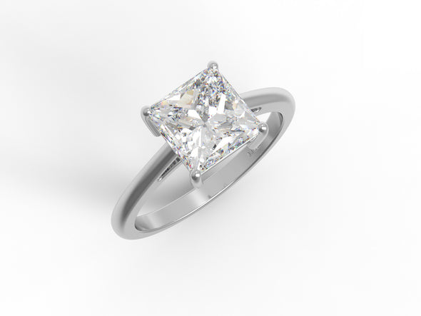 Unique Princess Cut Moissanite Diamond 925 Sterling Silver Solitaire Women Engagement Ring
