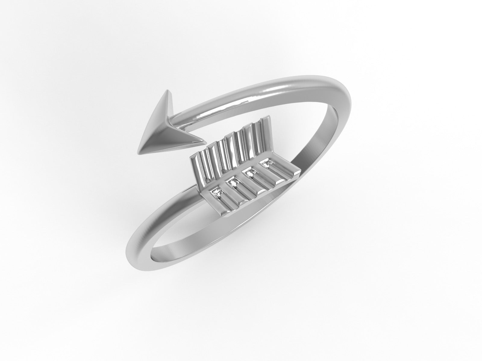 Arrow Wrap Ring Minimalist Adjustable Design - Sterling Silver
