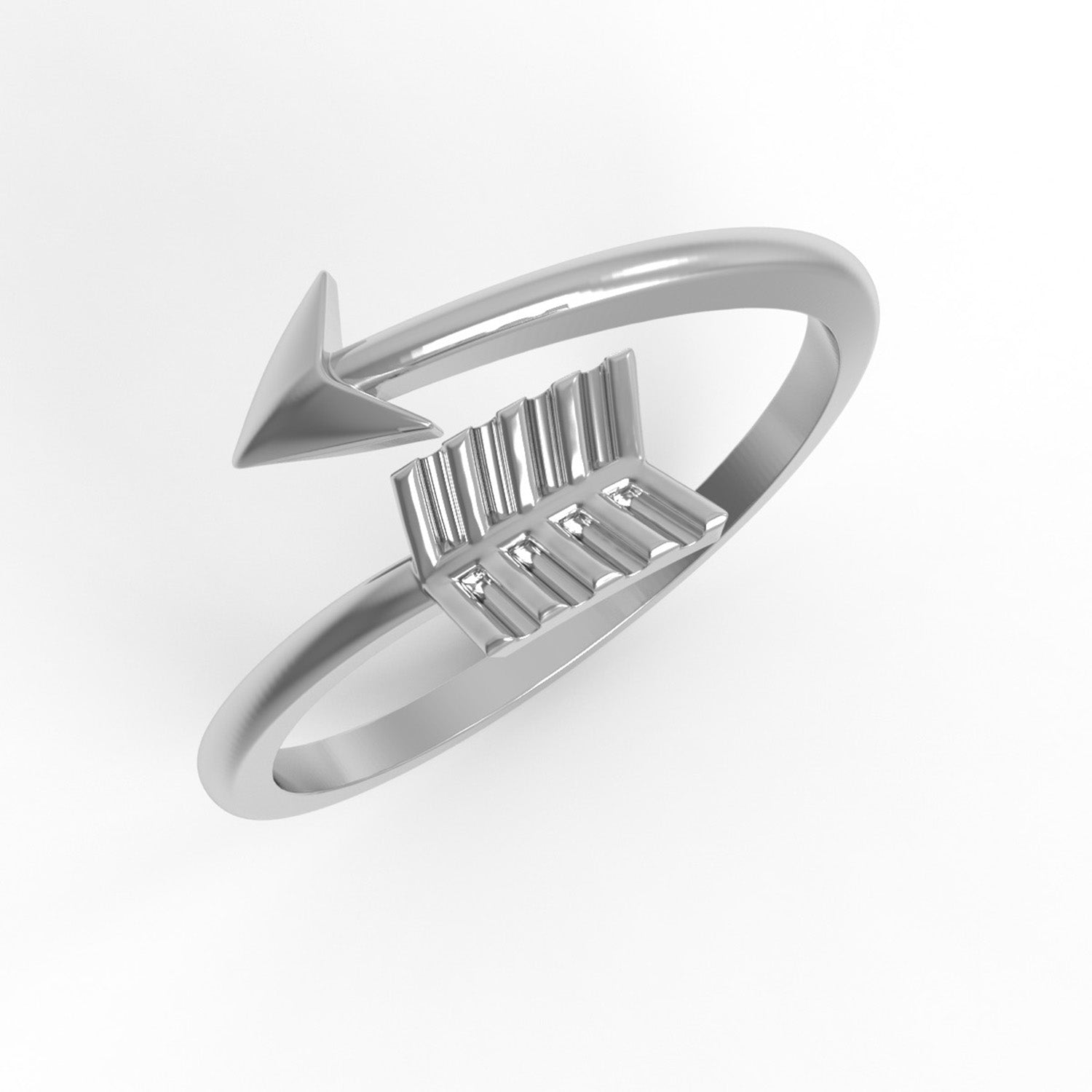 Arrow Wrap Ring Minimalist Adjustable Design - Sterling Silver
