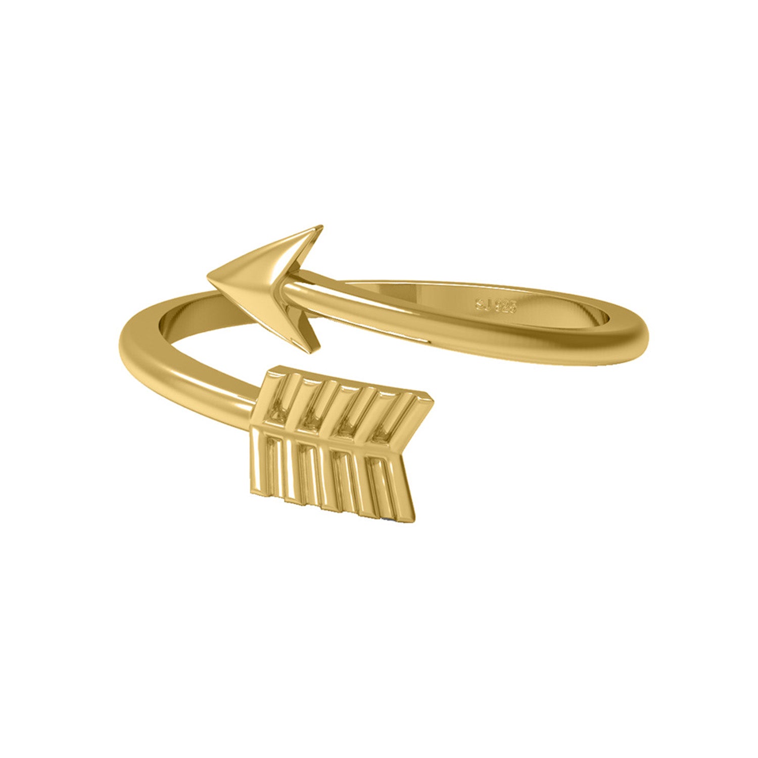 Arrow Wrap Ring Minimalist Adjustable Design - Sterling Silver