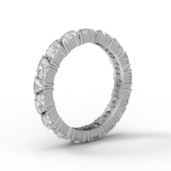 3MM Trillion Moissanite Diamond 925 Sterling Silver Eternity Ring