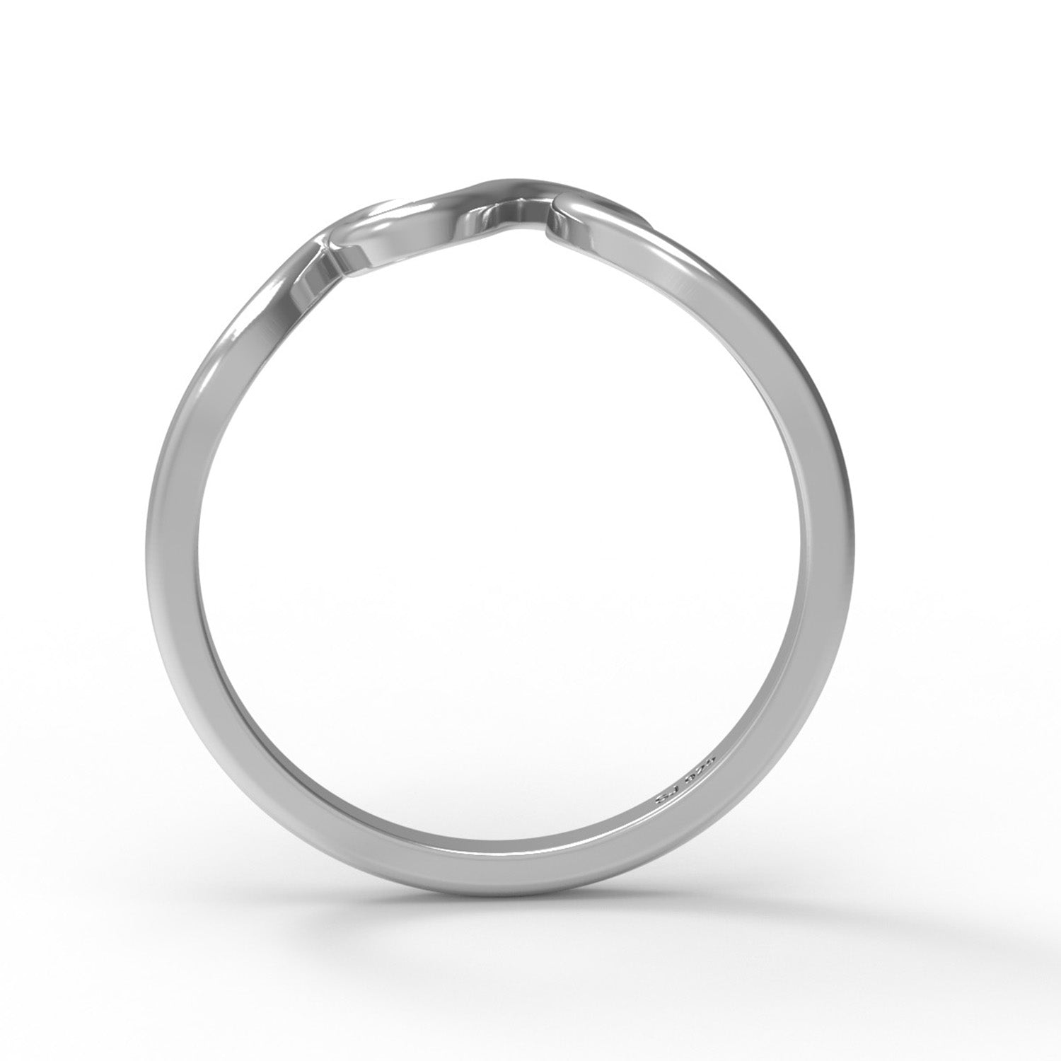 Anello in argento sterling 925, semplice e minimalista, stile onda oceanica