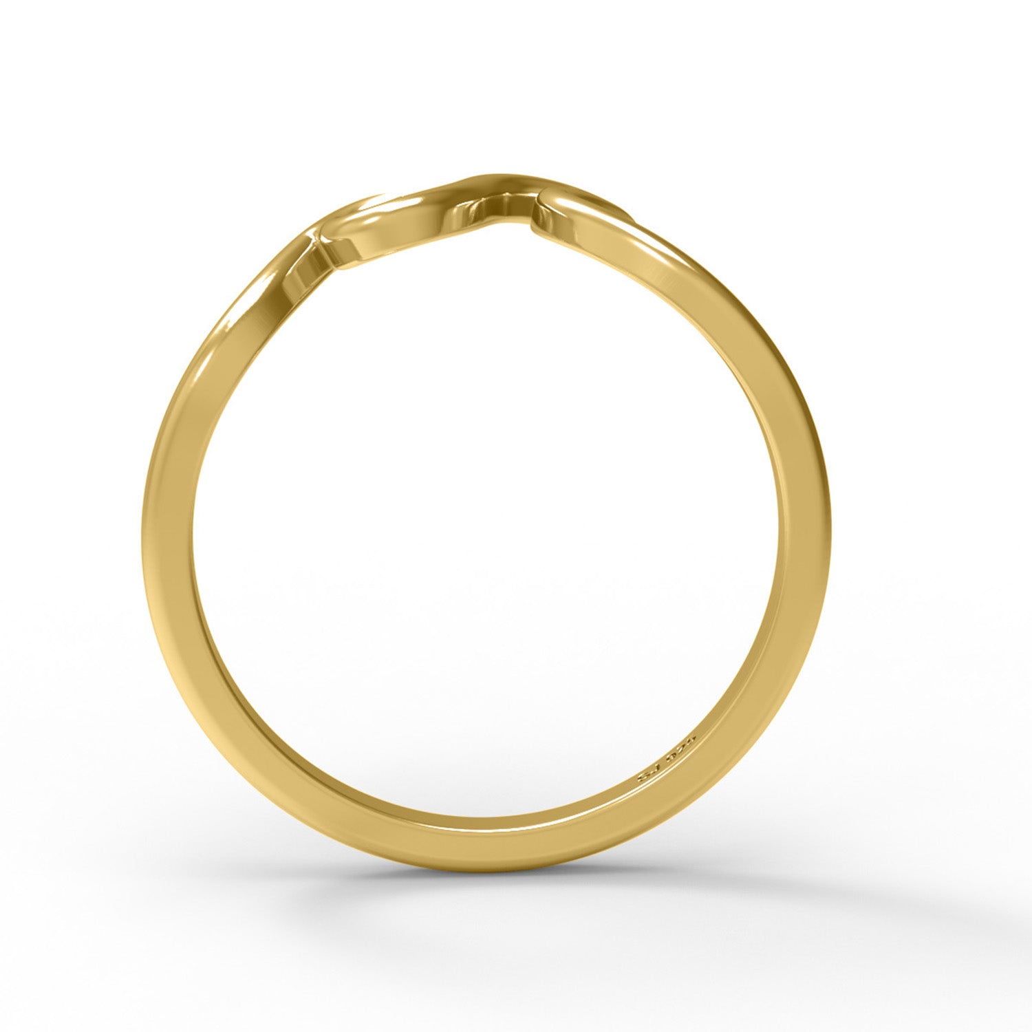 Anello in argento sterling 925, semplice e minimalista, stile onda oceanica