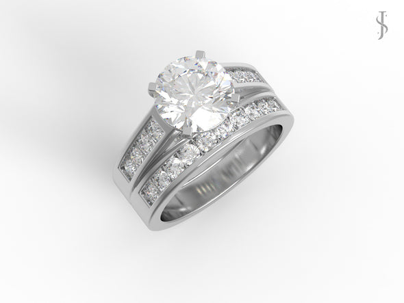 2.72 Ctw Round Moissanite Diamond 925 Silver Solitaire Halo Ring