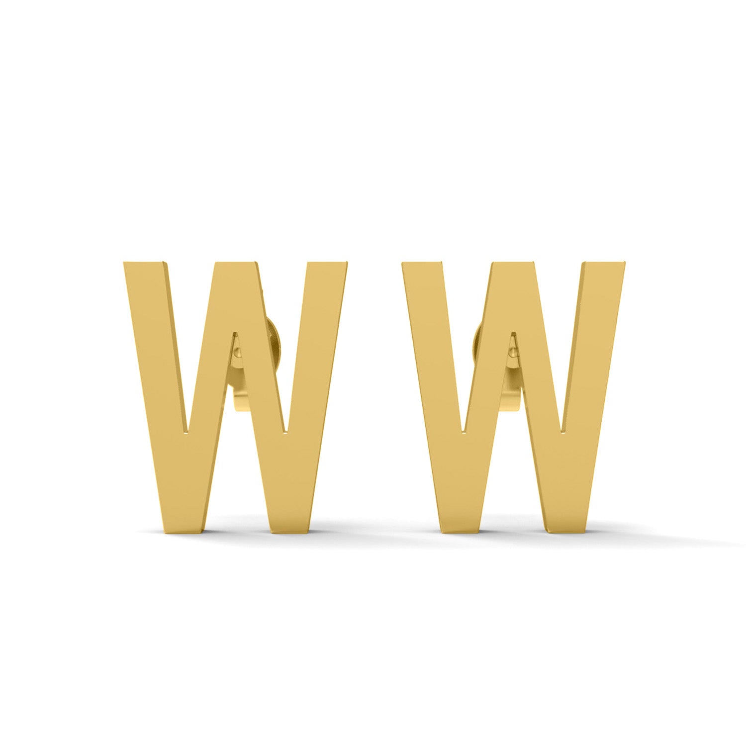 Initial "W" Monogram Stud Earring – Sterling Silver
