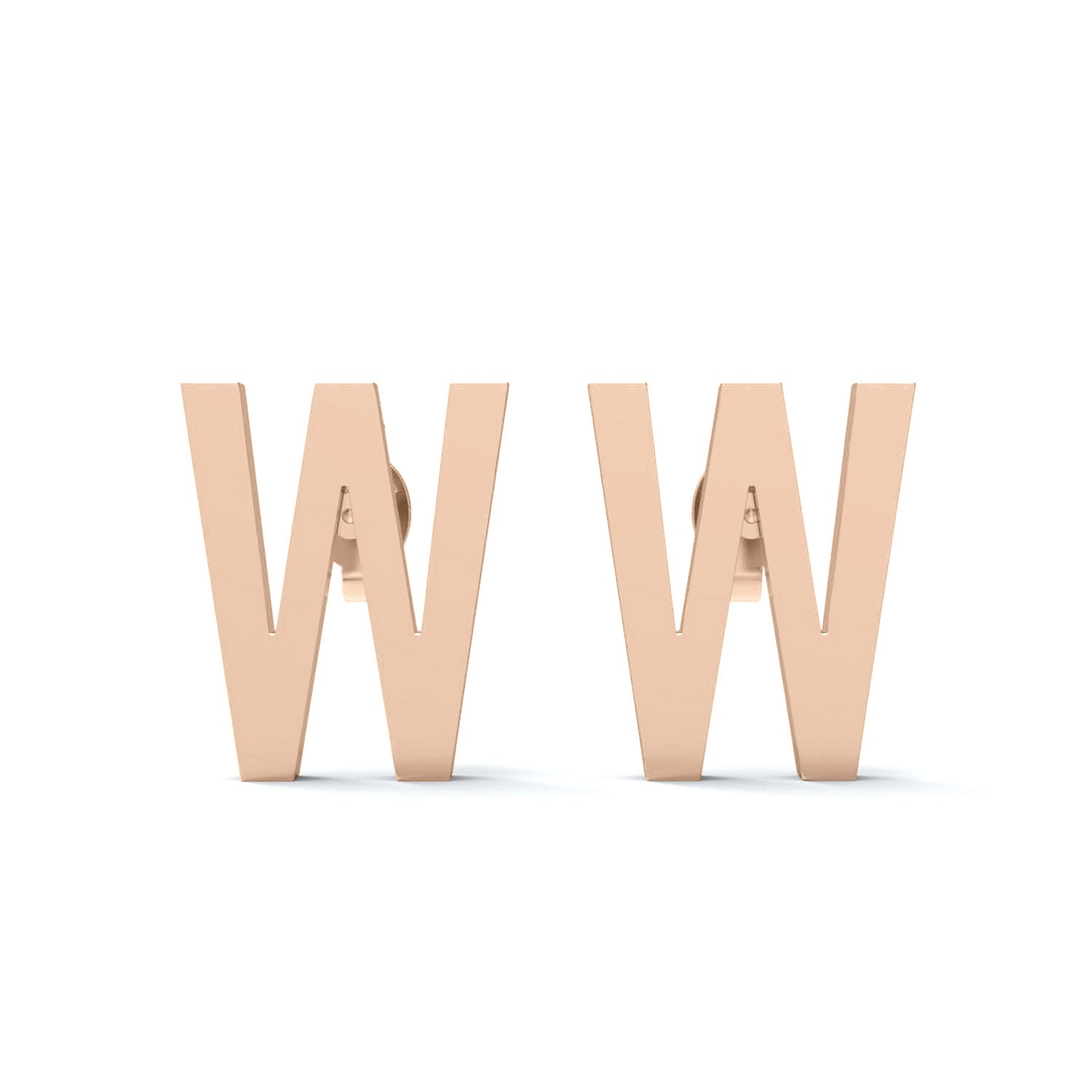 Initial "W" Monogram Stud Earring – Sterling Silver