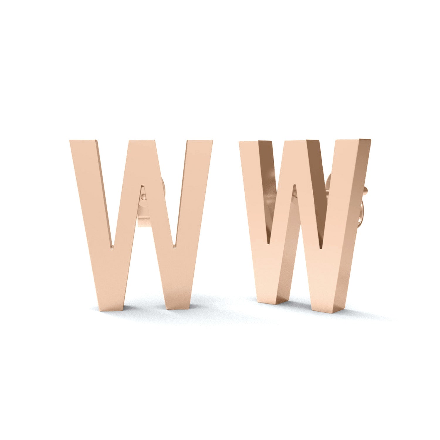 Initial "W" Monogram Stud Earring – Sterling Silver