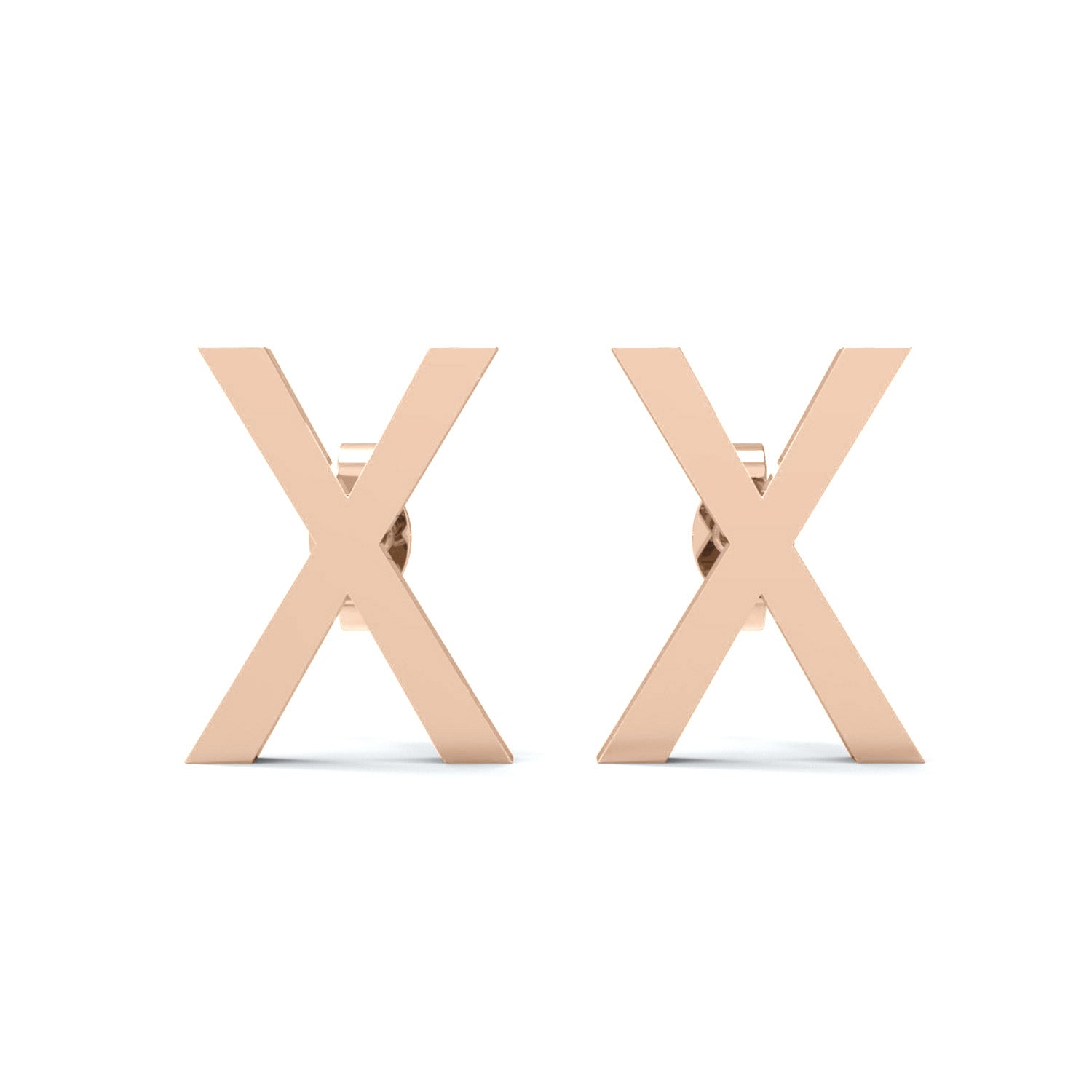 Initial "X" Monogram Stud Earring – Sterling Silver