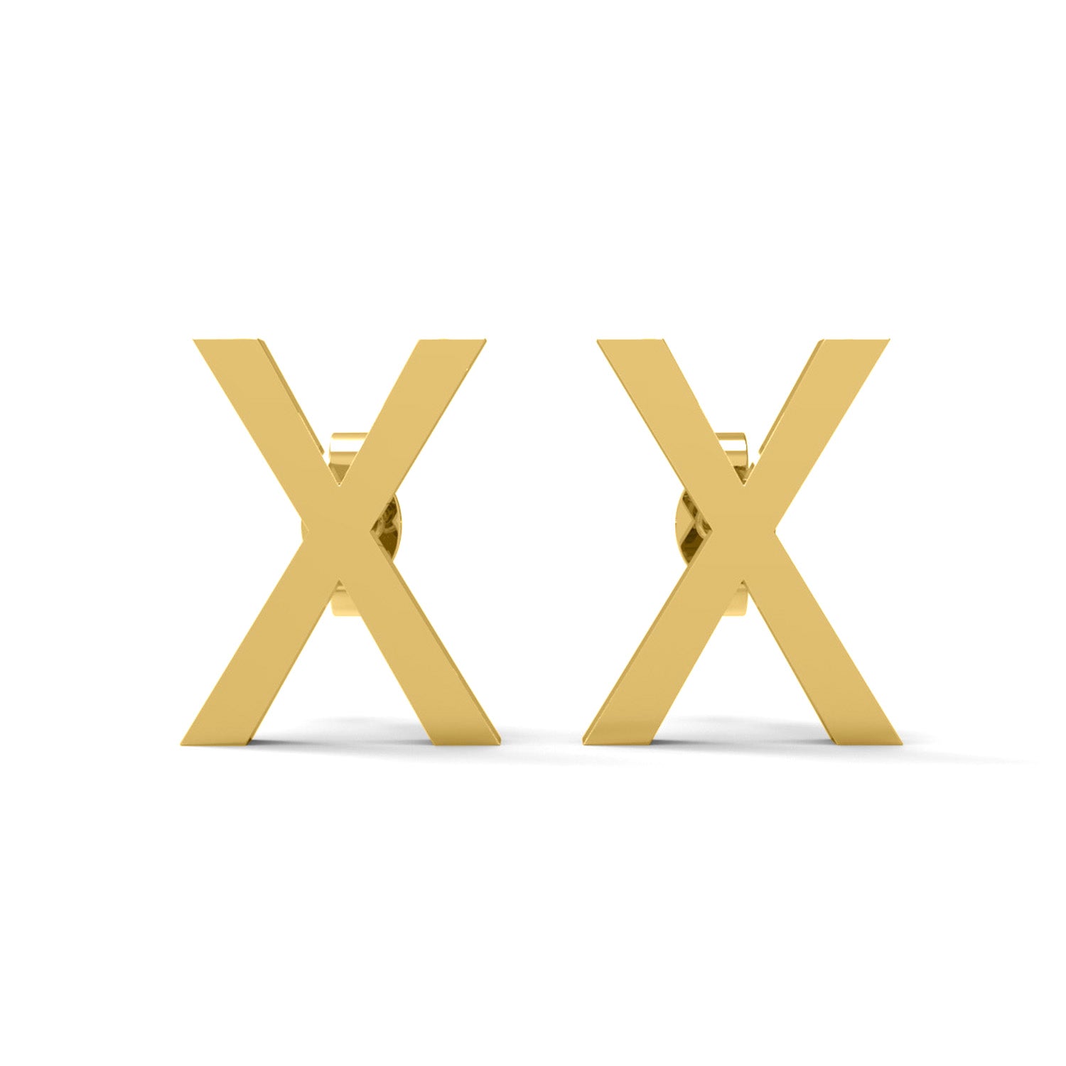 Initial "X" Monogram Stud Earring – Sterling Silver