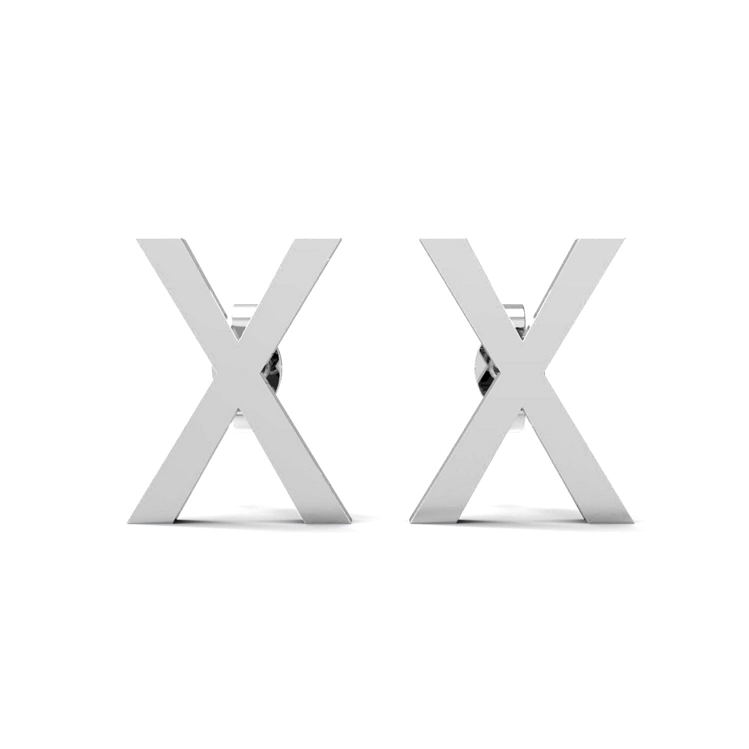 Initial "X" Monogram Stud Earring – Sterling Silver