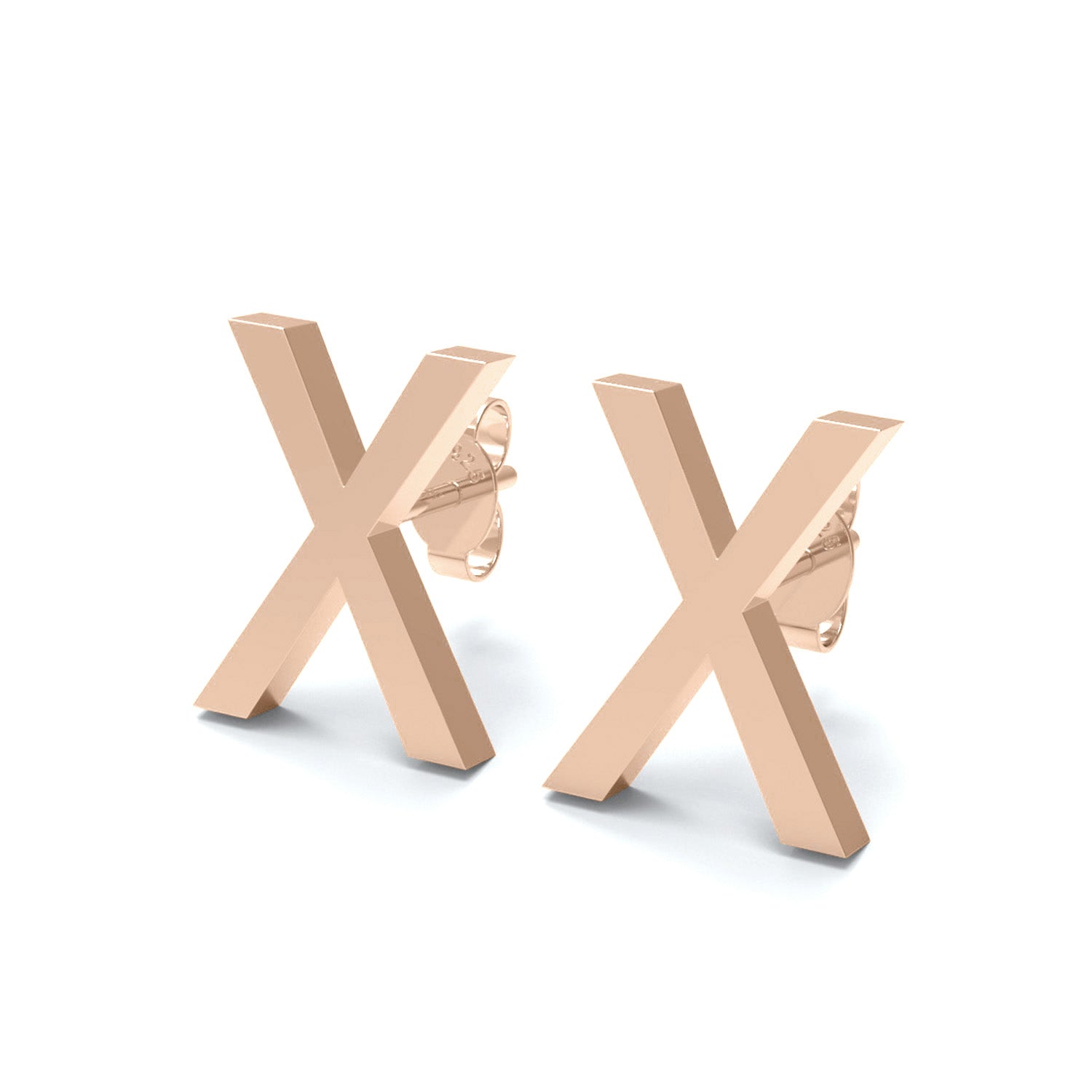 Initial "X" Monogram Stud Earring – Sterling Silver