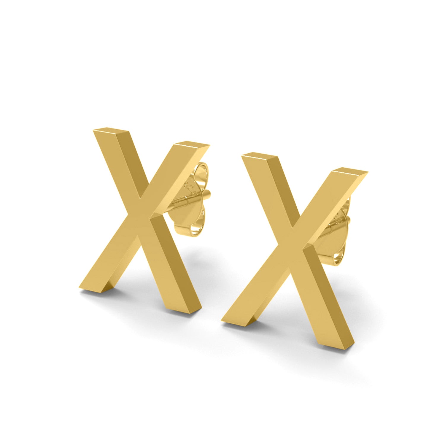 Initial "X" Monogram Stud Earring – Sterling Silver