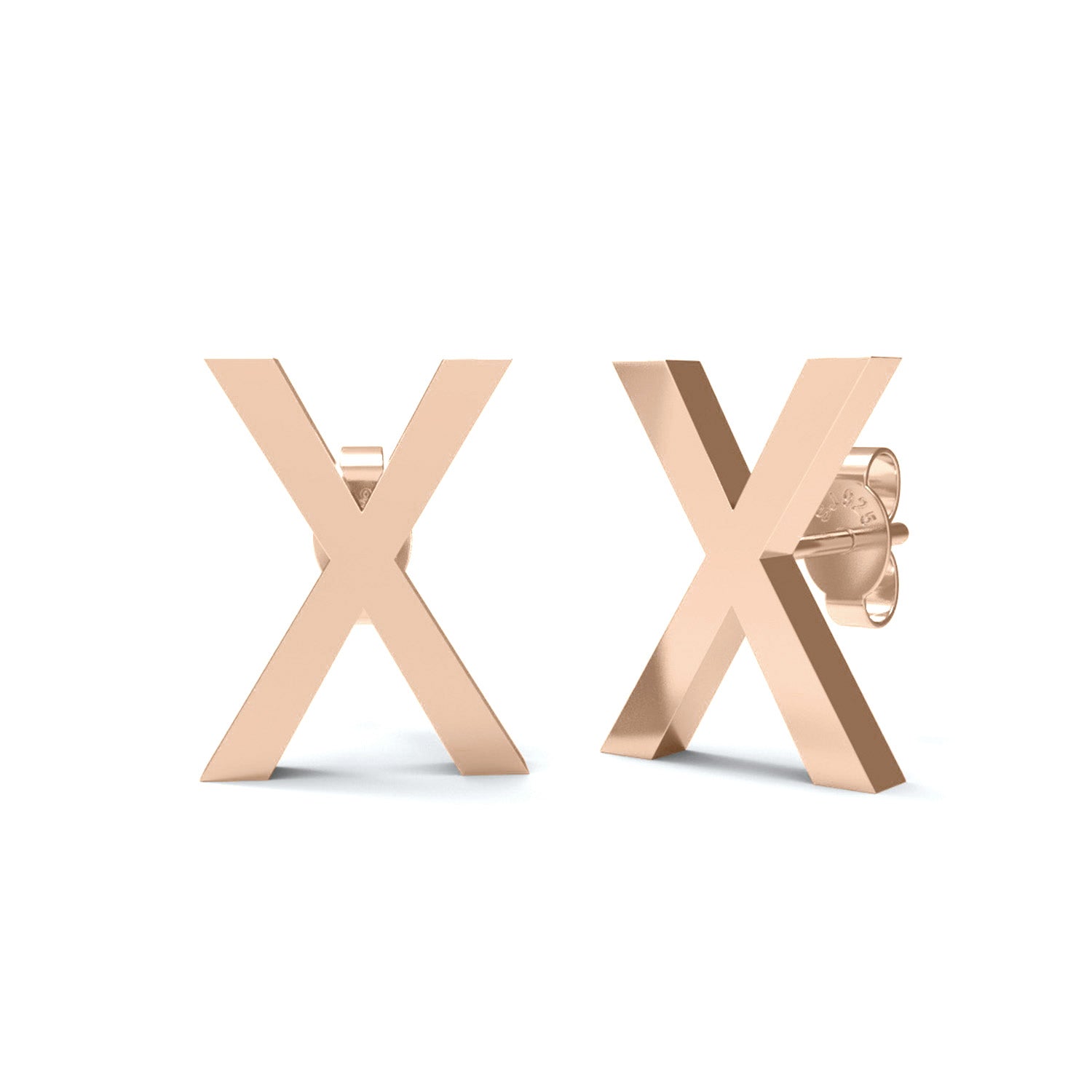 Initial "X" Monogram Stud Earring – Sterling Silver