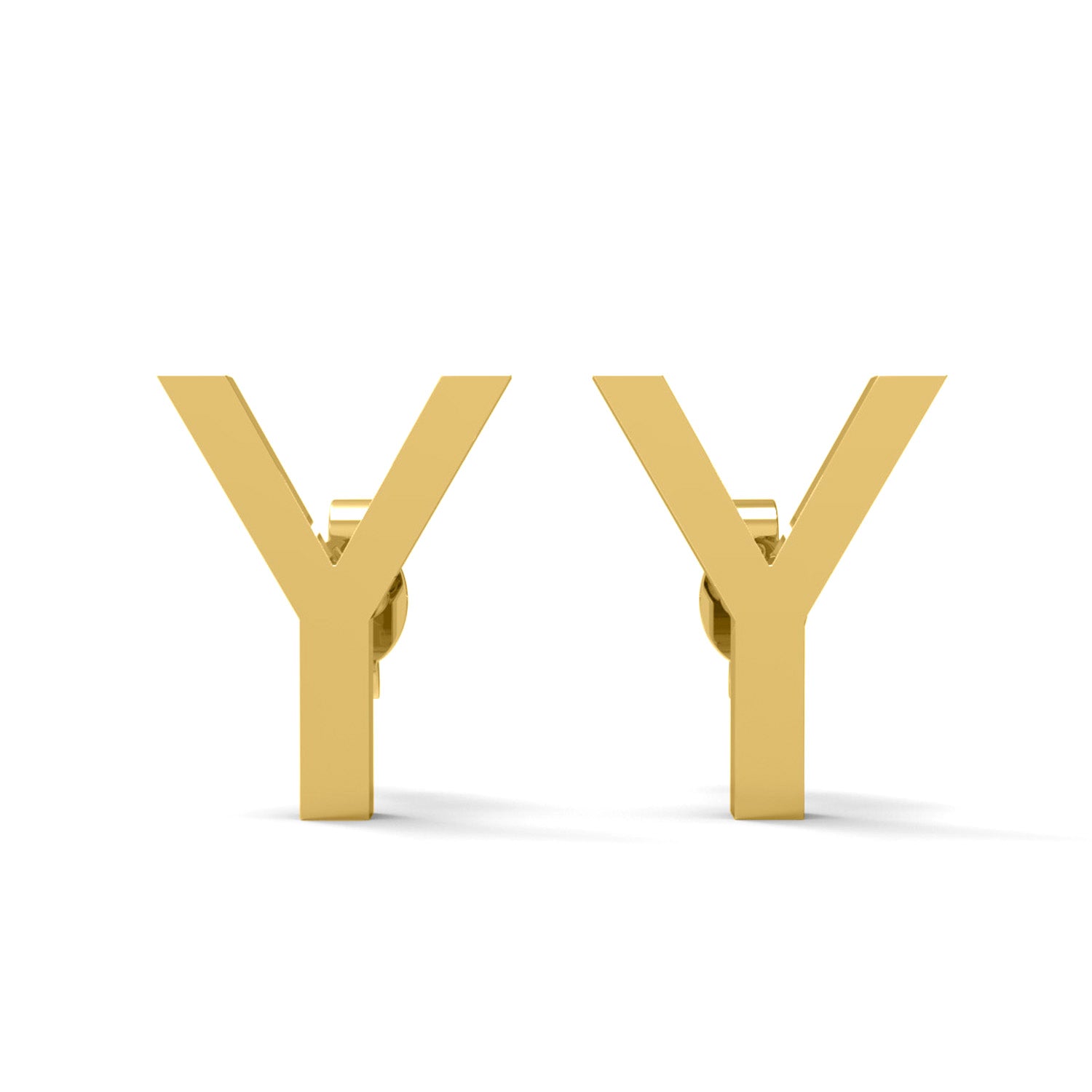 Orecchino a bottone con monogramma iniziale "Y" – Argento Sterling