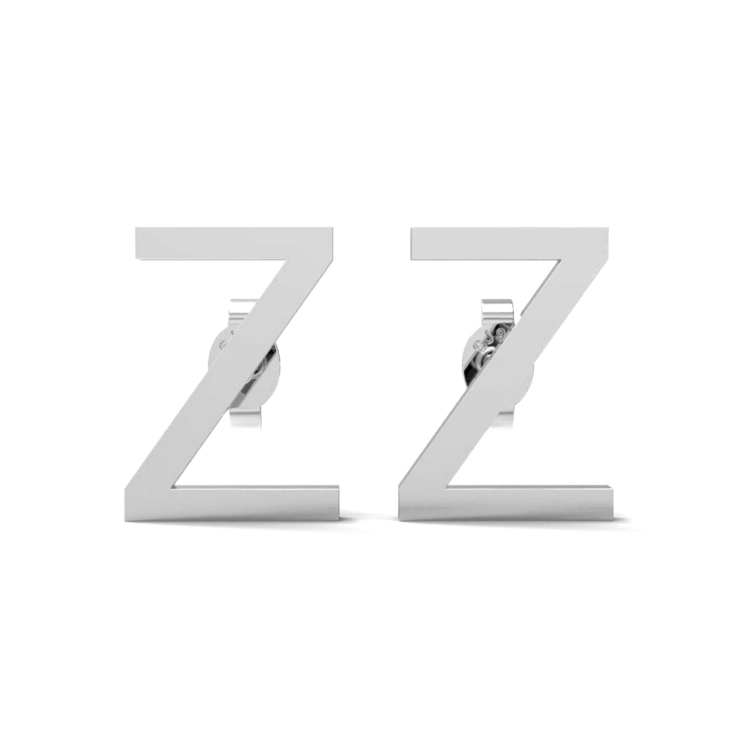 Initial "Z" Monogram Stud Earring – Sterling Silver
